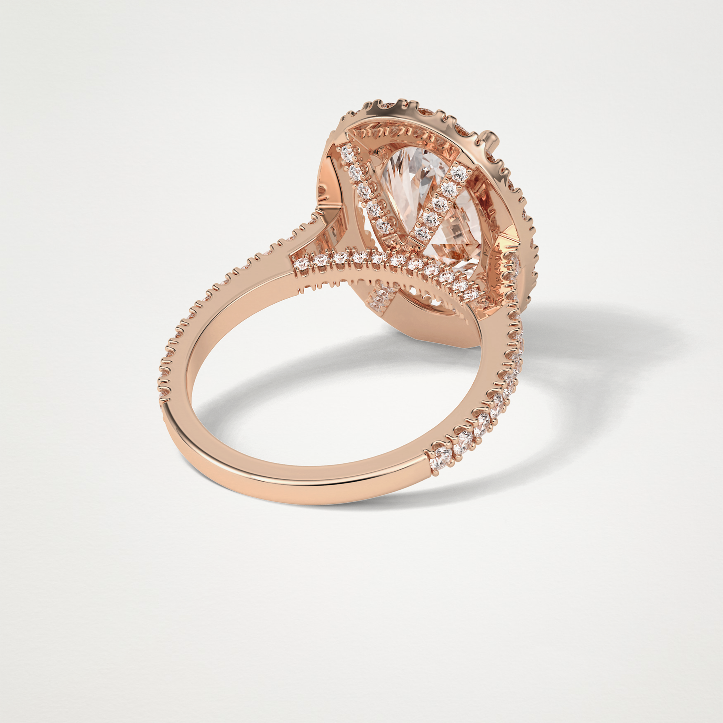 Oval Halo & Pave Moissanite Engagement Ring – 4.1 CT Lab-Created Brilliance in 10K/14K/18K Gold