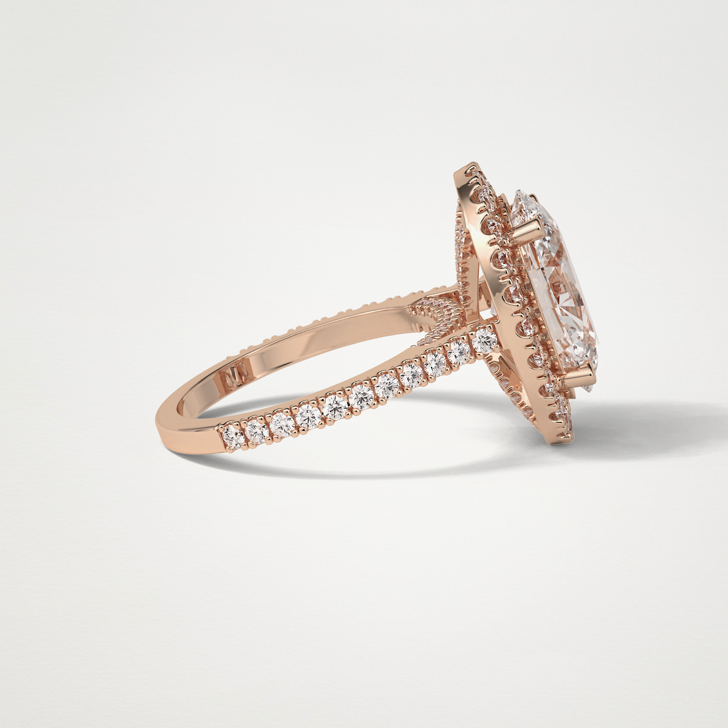 Oval Halo & Pave Moissanite Engagement Ring – 4.1 CT Lab-Created Brilliance in 10K/14K/18K Gold
