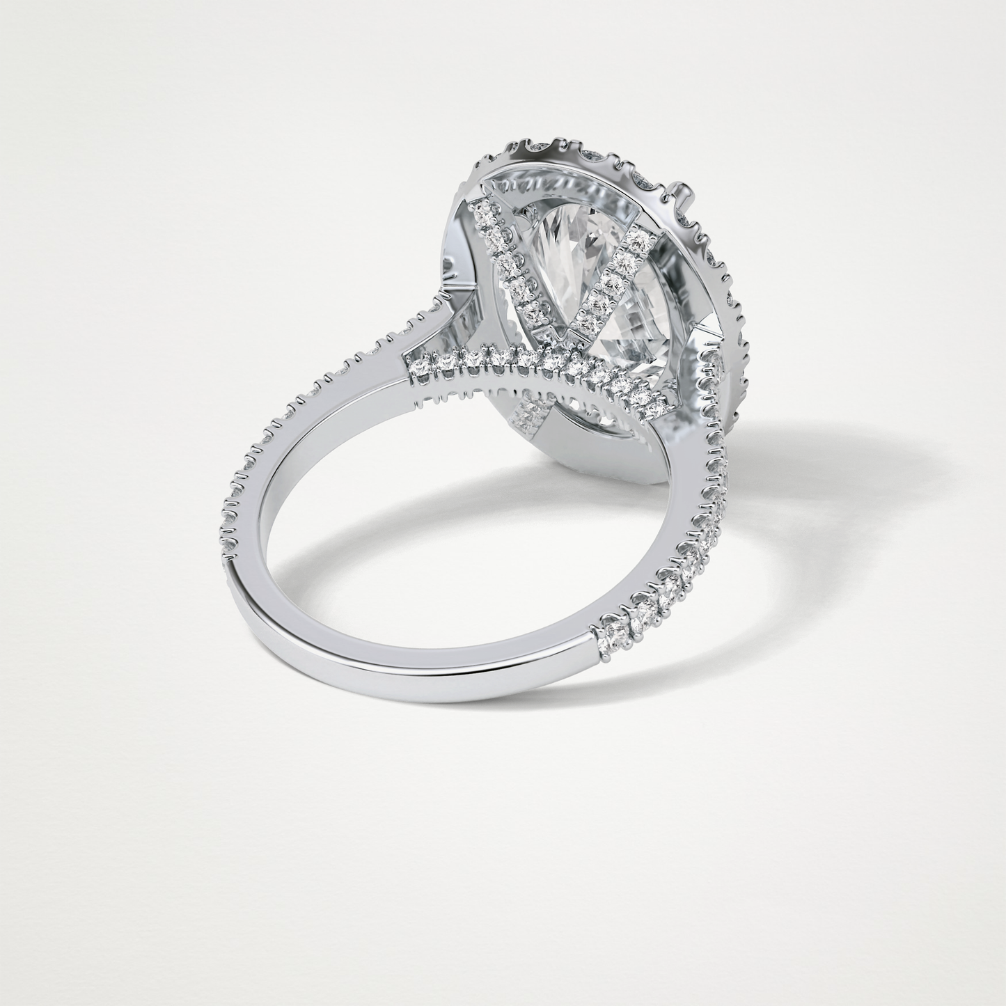 Oval Halo & Pave Moissanite Engagement Ring – 4.1 CT Lab-Created Brilliance in 10K/14K/18K Gold