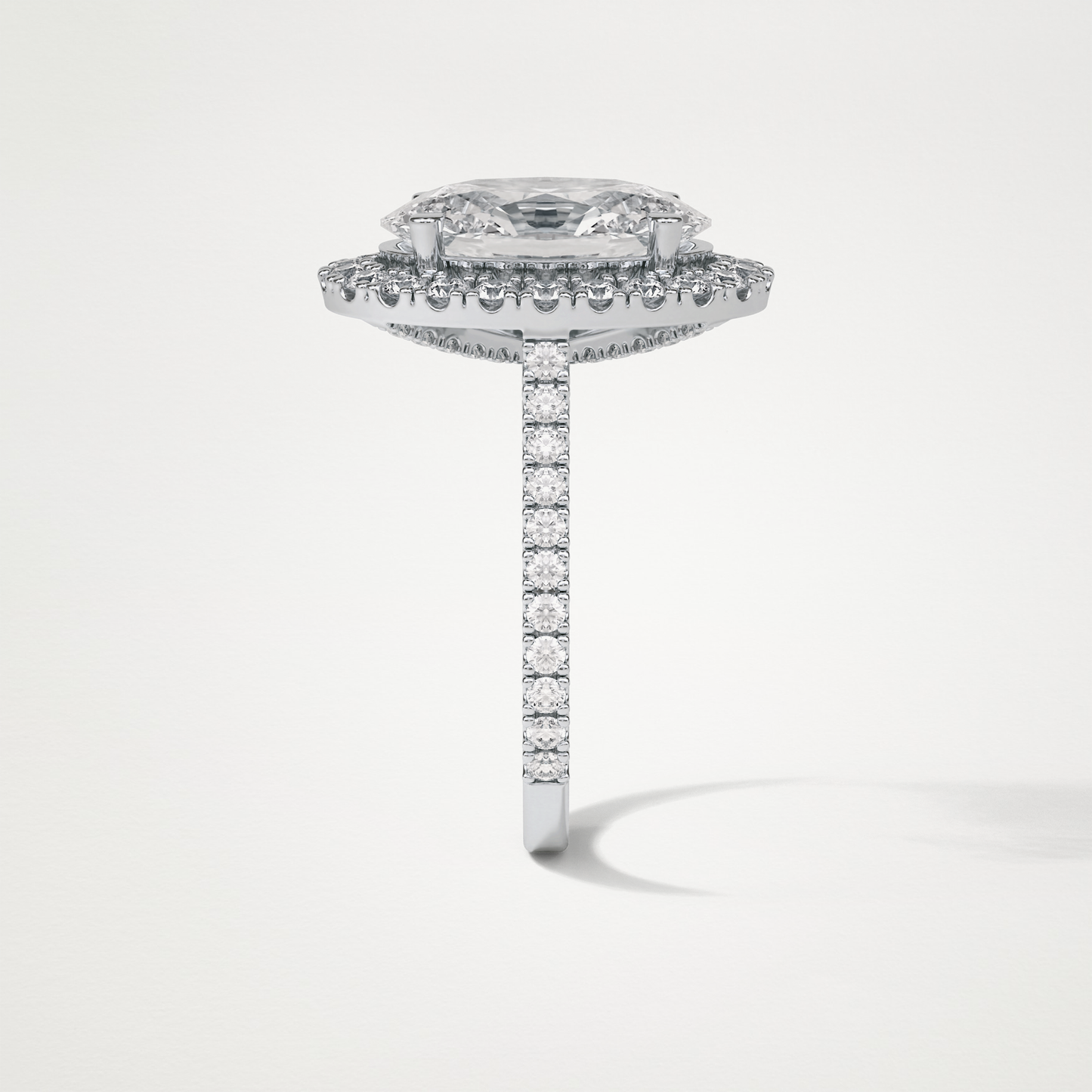 Oval Halo & Pave Moissanite Engagement Ring – 4.1 CT Lab-Created Brilliance in 10K/14K/18K Gold