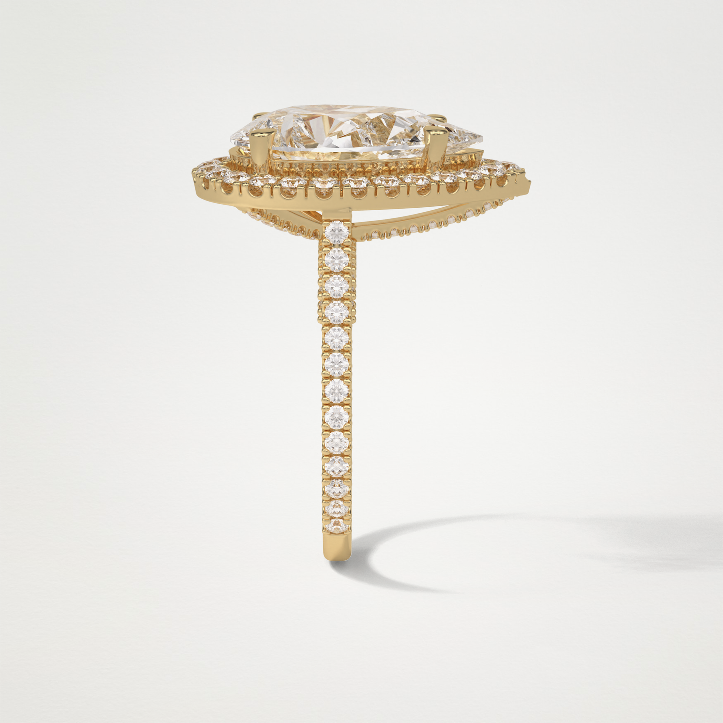 Pear Halo & Pave Moissanite Engagement Ring – 6.15 CT Lab-Created Brilliance in 10K/14K/18K Gold