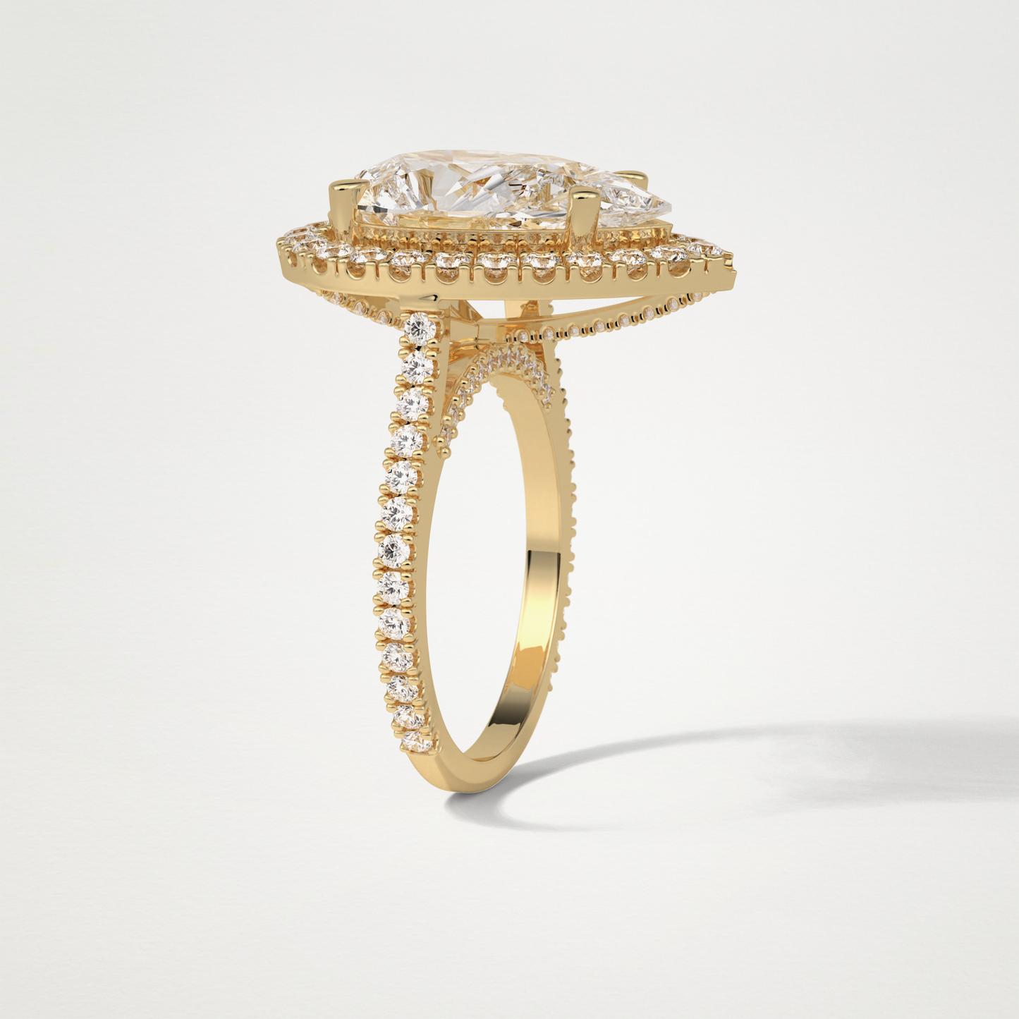 Pear Halo & Pave Moissanite Engagement Ring – 6.15 CT Lab-Created Brilliance in 10K/14K/18K Gold