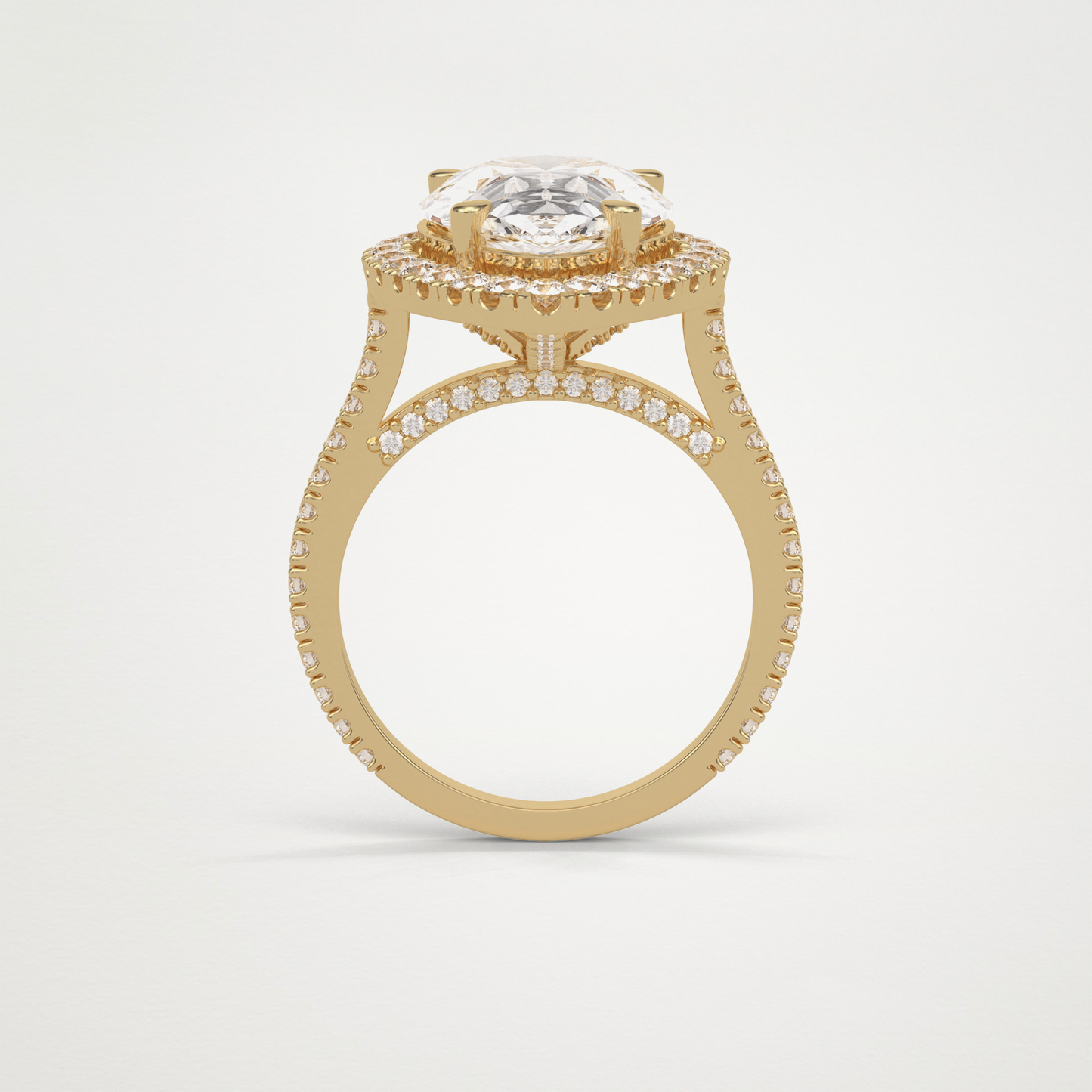 Pear Halo & Pave Moissanite Engagement Ring – 6.15 CT Lab-Created Brilliance in 10K/14K/18K Gold
