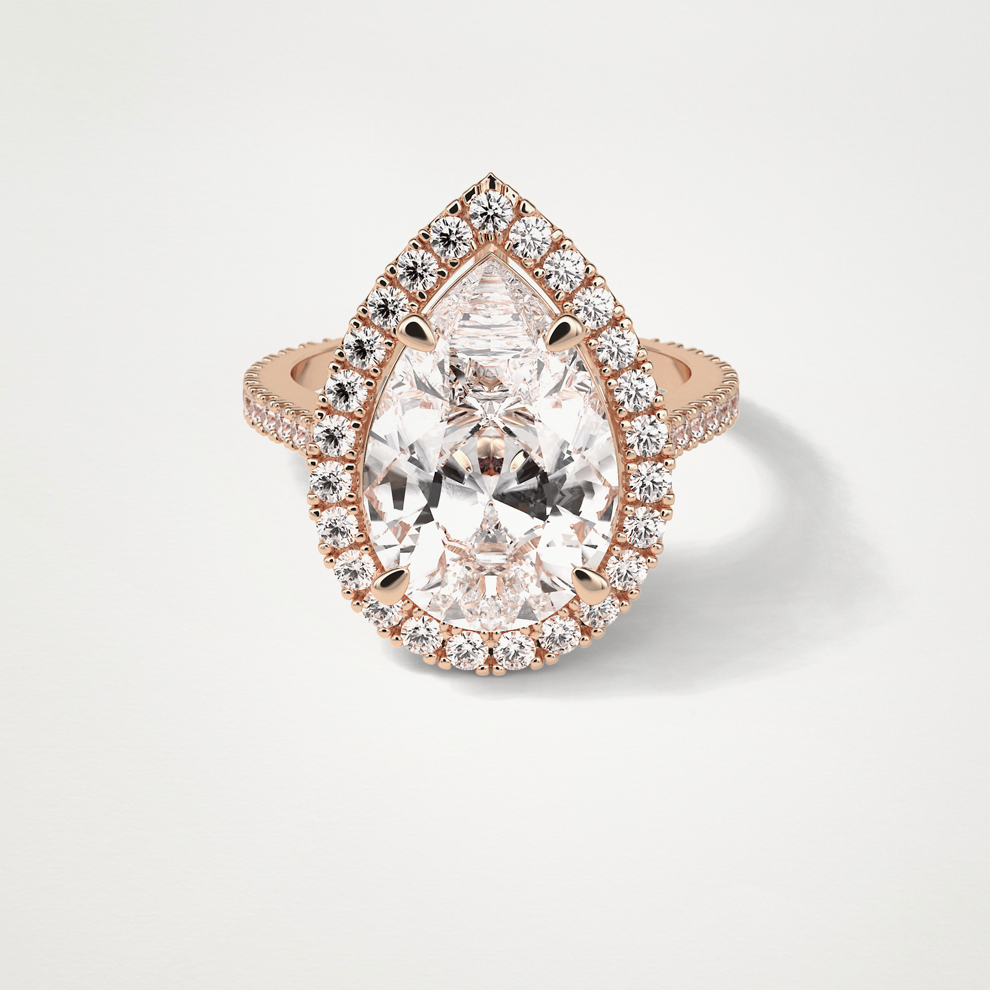 Pear Halo & Pave Moissanite Engagement Ring – 6.15 CT Lab-Created Brilliance in 10K/14K/18K Gold