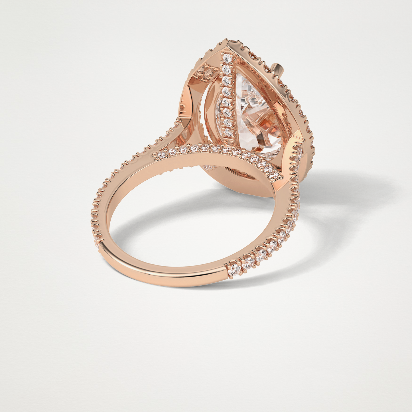 Pear Halo & Pave Moissanite Engagement Ring – 6.15 CT Lab-Created Brilliance in 10K/14K/18K Gold