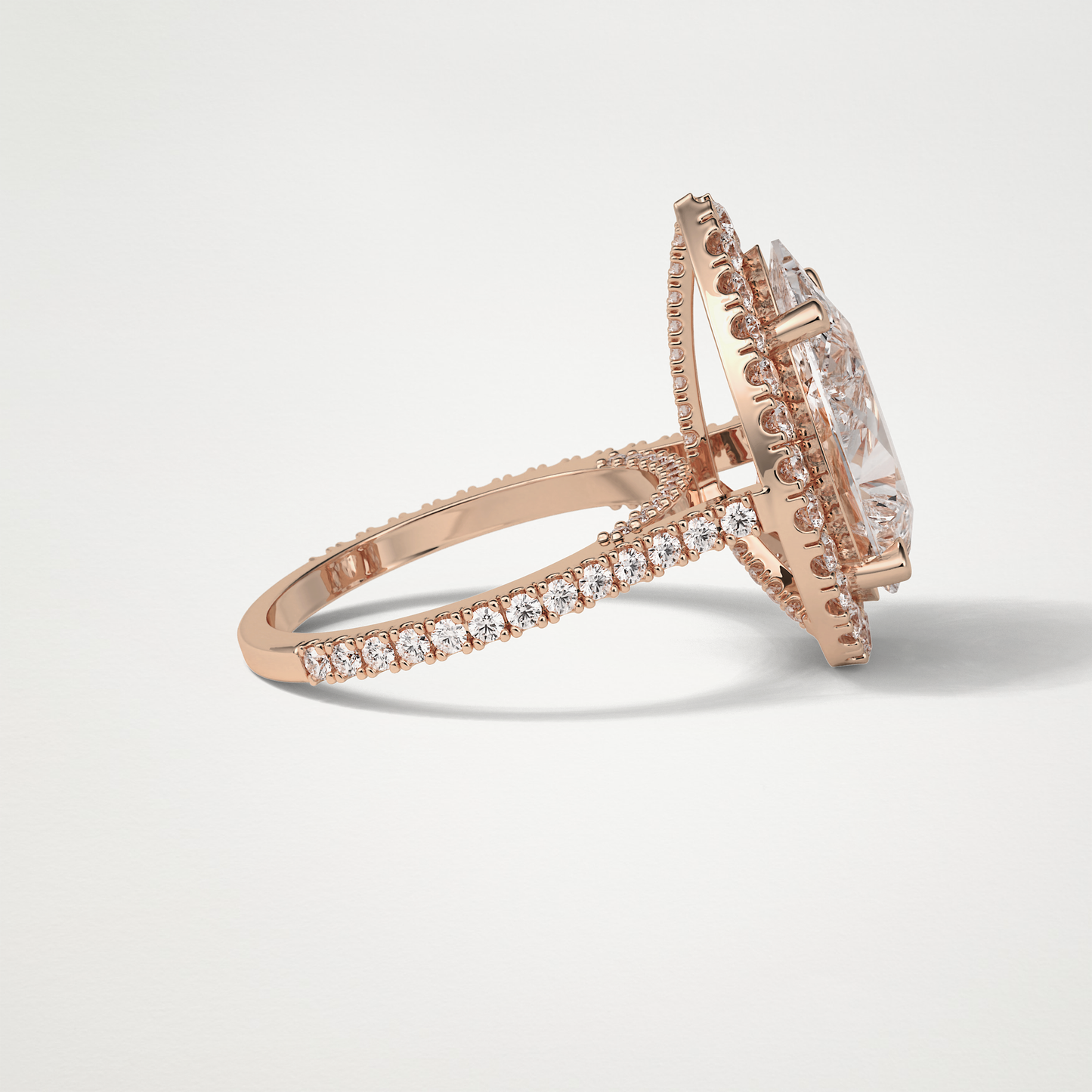 Pear Halo & Pave Moissanite Engagement Ring – 6.15 CT Lab-Created Brilliance in 10K/14K/18K Gold