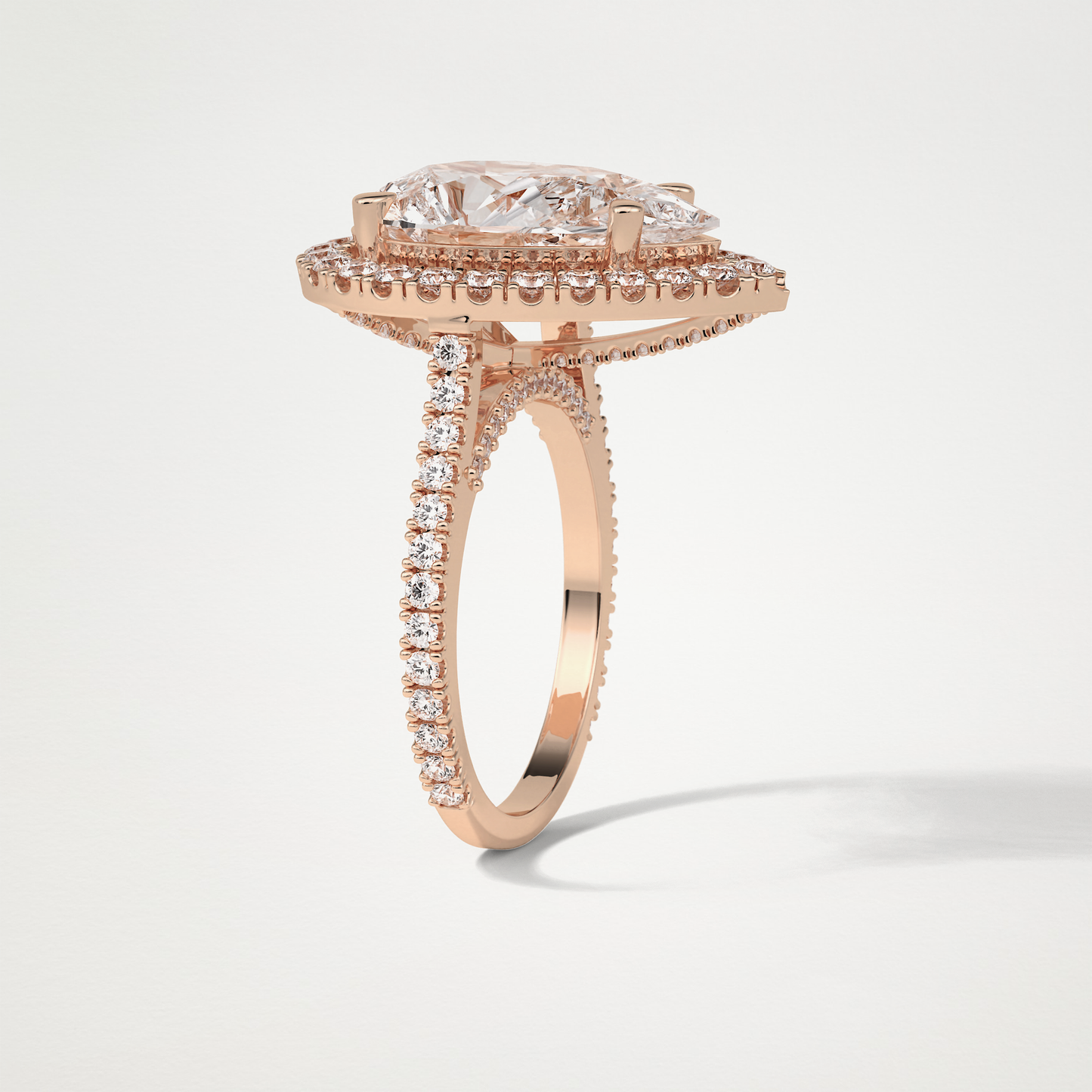 Pear Halo & Pave Moissanite Engagement Ring – 6.15 CT Lab-Created Brilliance in 10K/14K/18K Gold