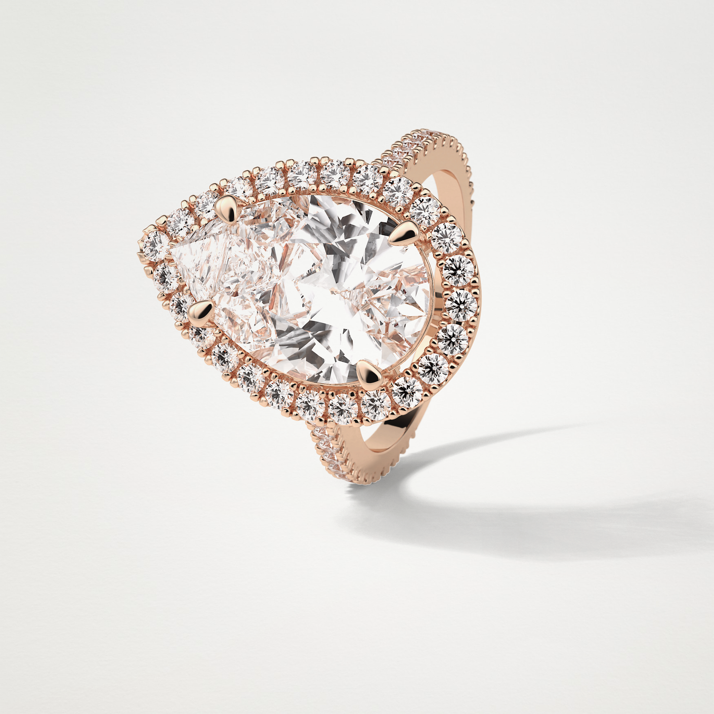 Pear Halo & Pave Moissanite Engagement Ring – 6.15 CT Lab-Created Brilliance in 10K/14K/18K Gold