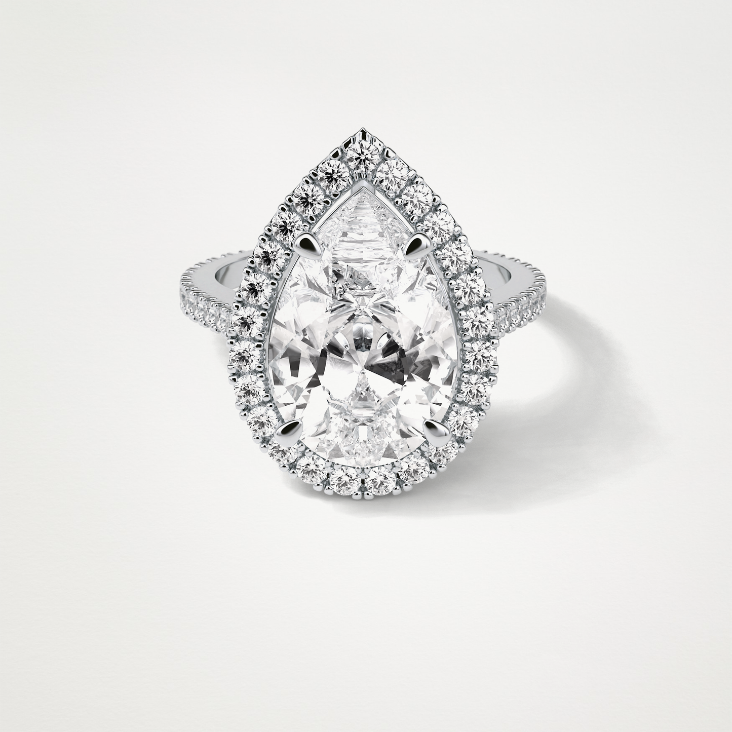 Pear Halo & Pave Moissanite Engagement Ring – 6.15 CT Lab-Created Brilliance in 10K/14K/18K Gold
