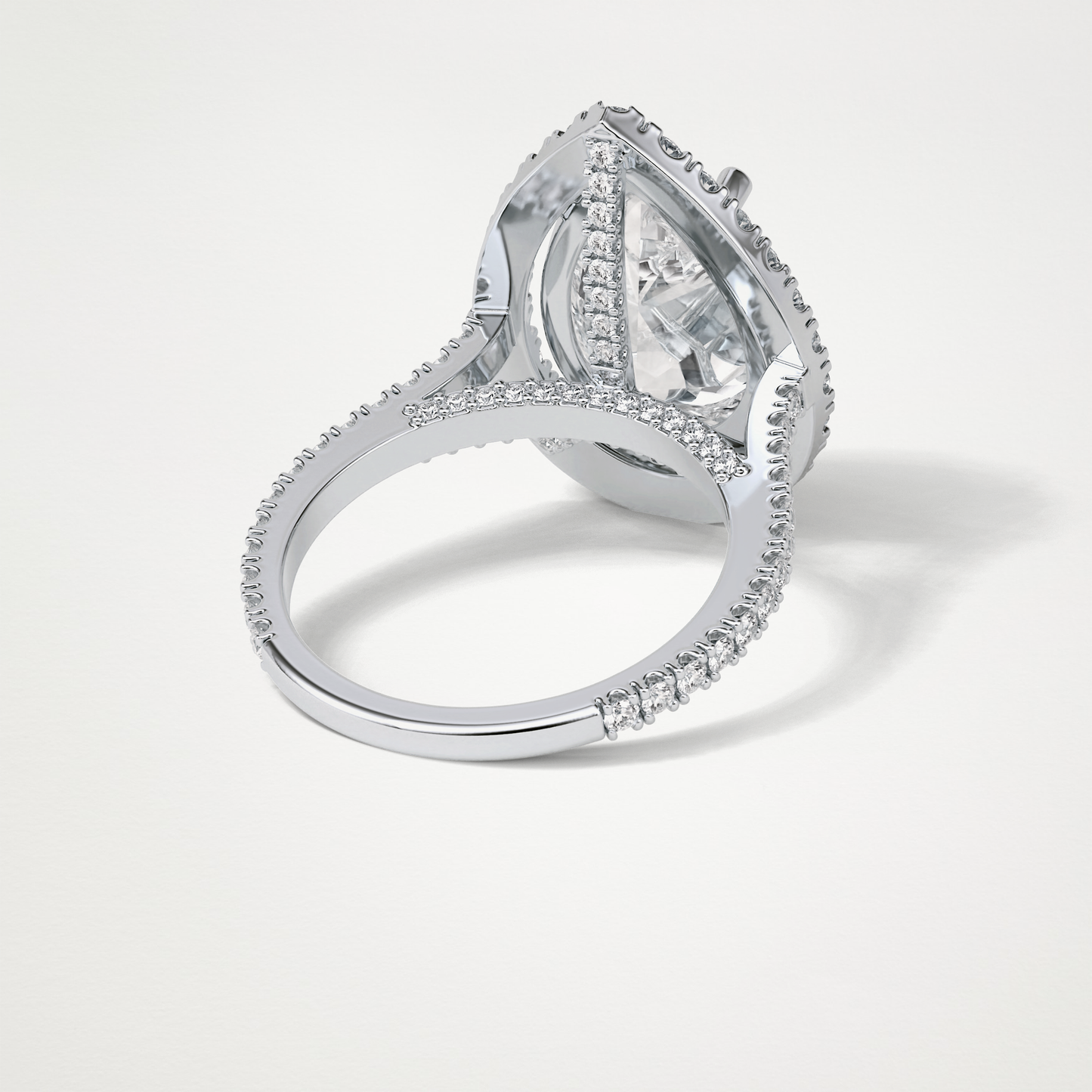 Pear Halo & Pave Moissanite Engagement Ring – 6.15 CT Lab-Created Brilliance in 10K/14K/18K Gold
