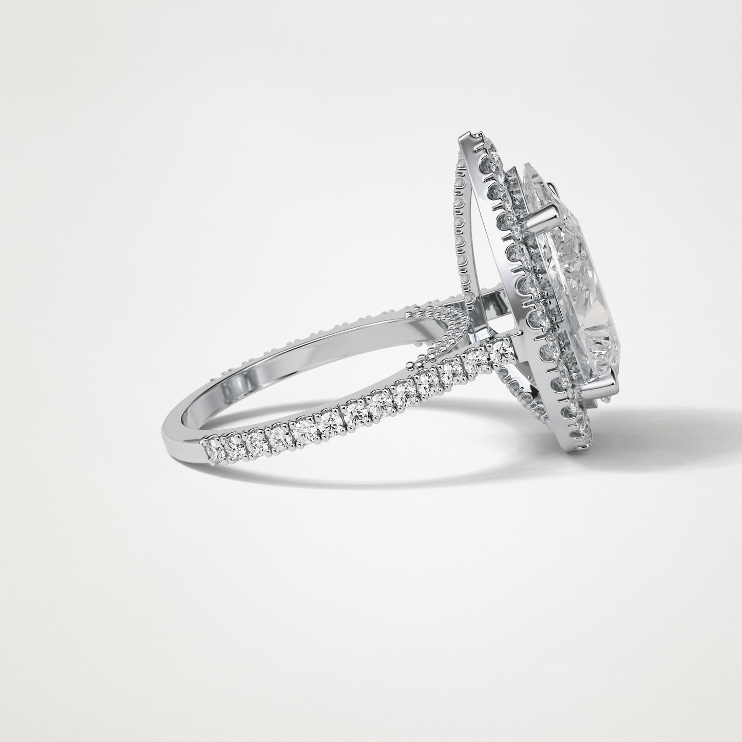 Pear Halo & Pave Moissanite Engagement Ring – 6.15 CT Lab-Created Brilliance in 10K/14K/18K Gold