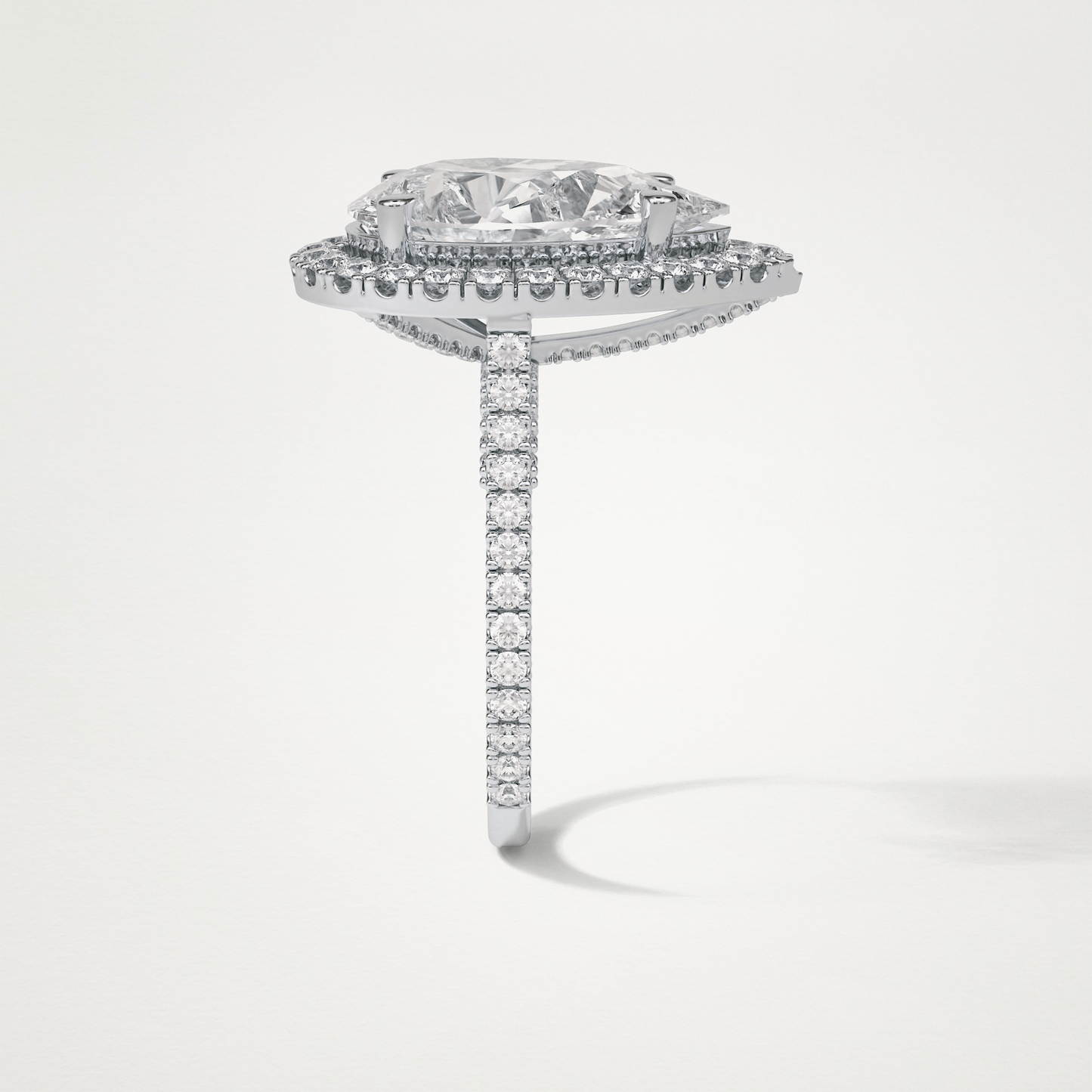 Pear Halo & Pave Moissanite Engagement Ring – 6.15 CT Lab-Created Brilliance in 10K/14K/18K Gold