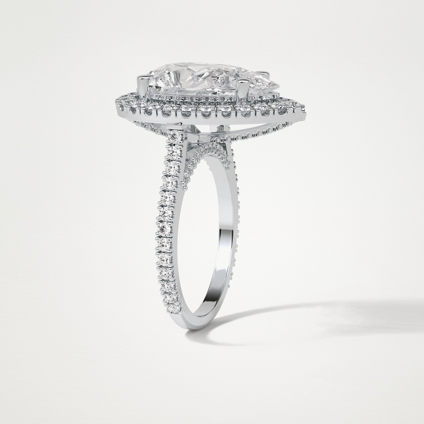 Pear Halo & Pave Moissanite Engagement Ring – 6.15 CT Lab-Created Brilliance in 10K/14K/18K Gold