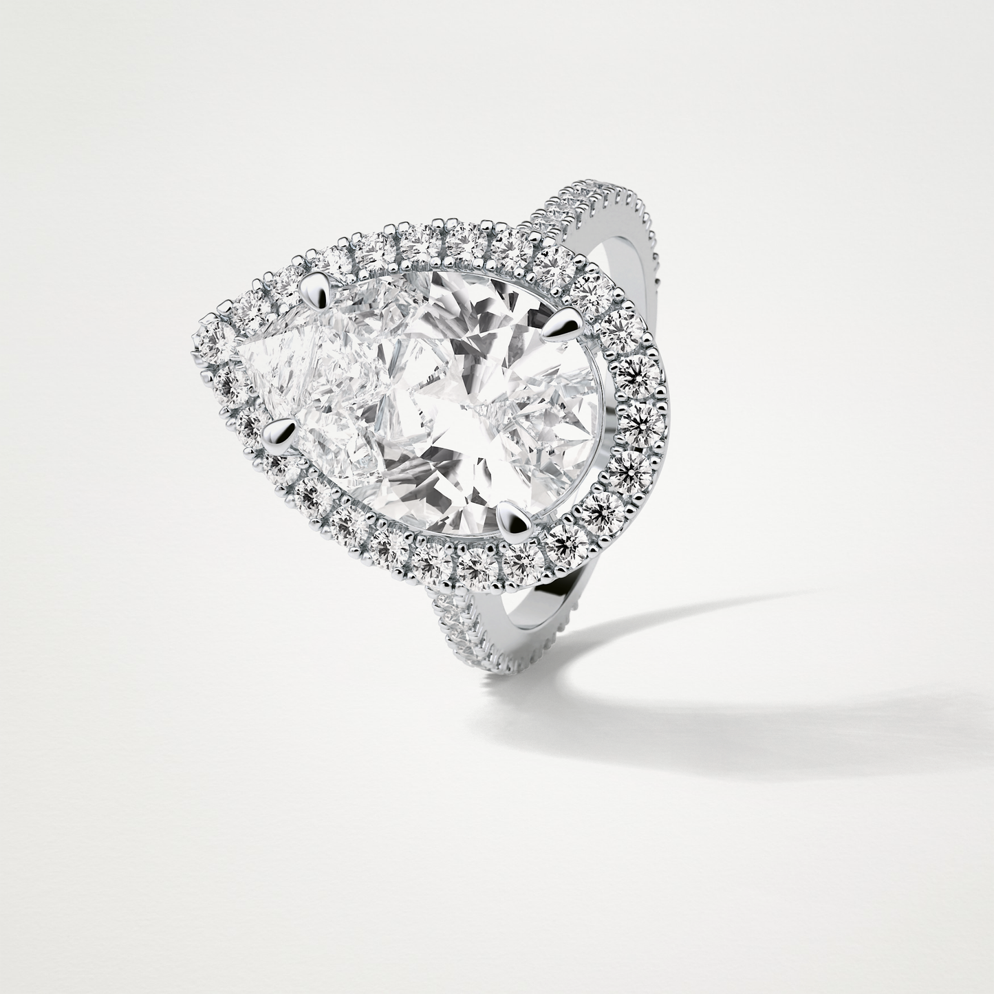 Pear Halo & Pave Moissanite Engagement Ring – 6.15 CT Lab-Created Brilliance in 10K/14K/18K Gold