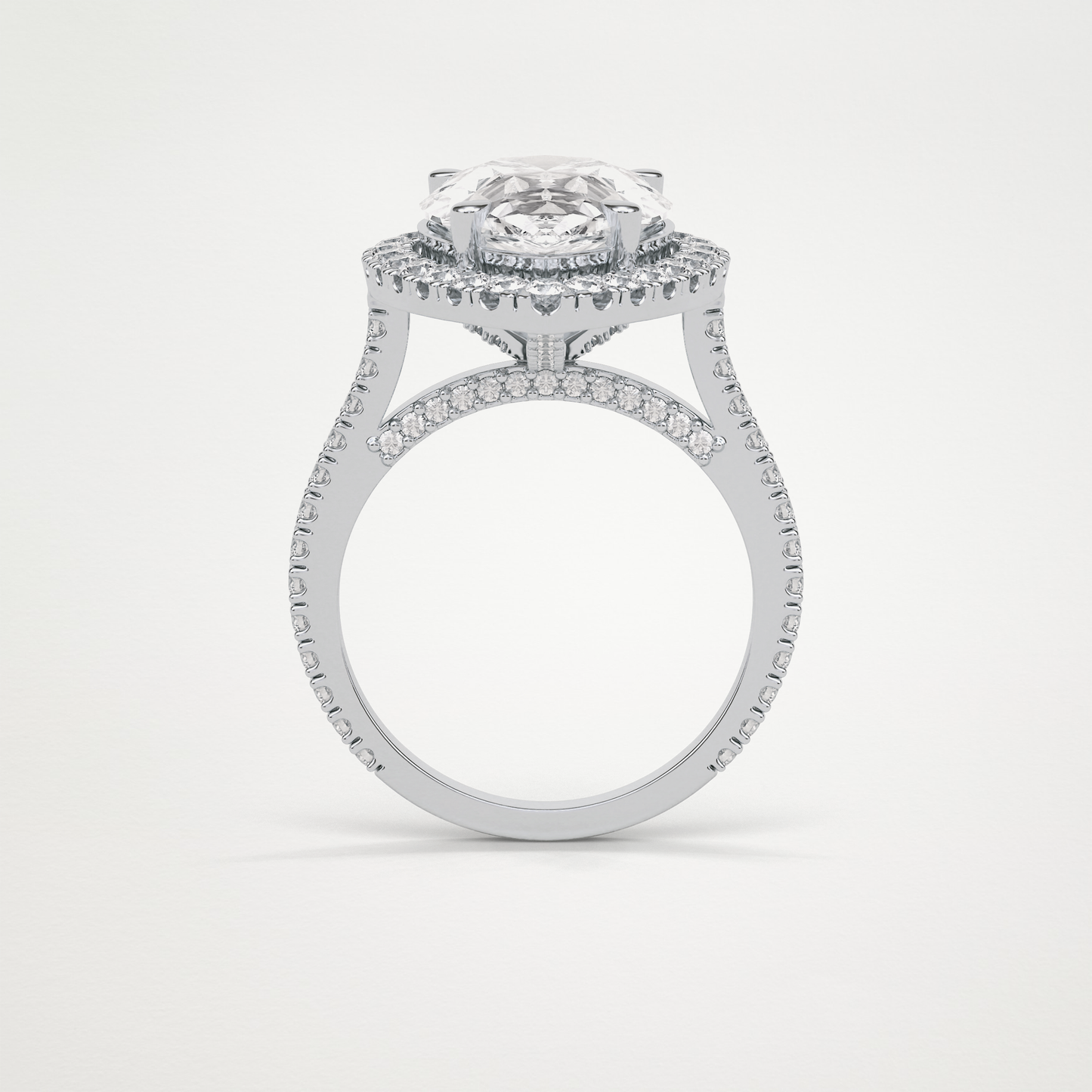 Pear Halo & Pave Moissanite Engagement Ring – 6.15 CT Lab-Created Brilliance in 10K/14K/18K Gold