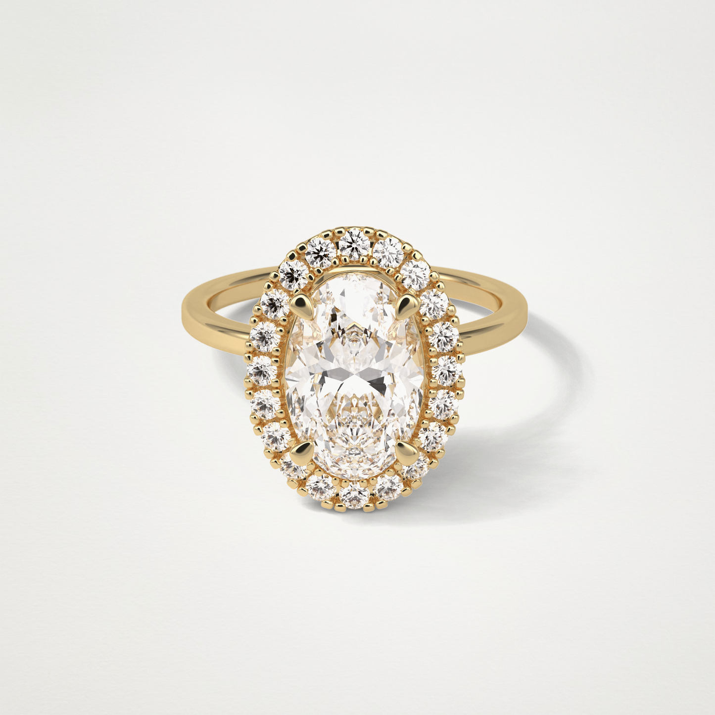 Oval Halo Moissanite Engagement Ring – 3.15 CT Lab-Created Brilliance in 10K/14K/18K Gold