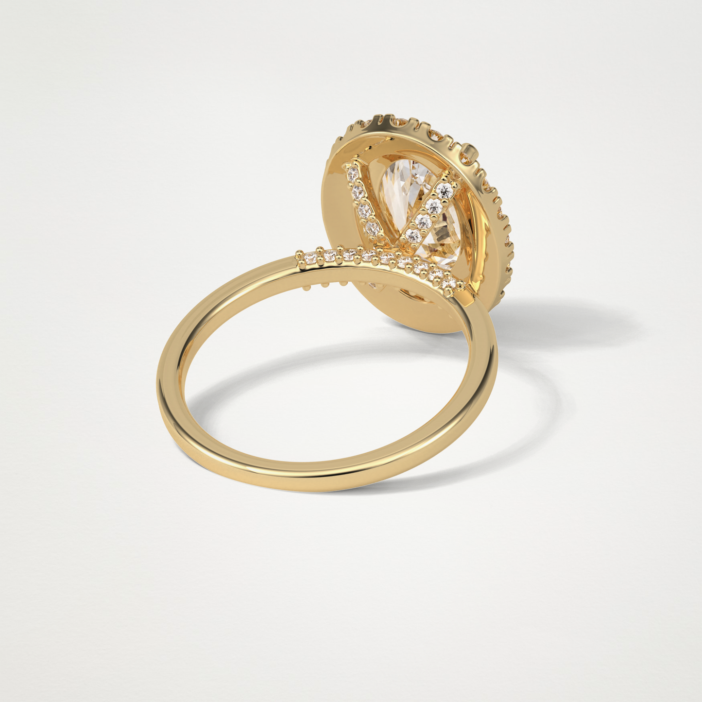 Oval Halo Moissanite Engagement Ring – 3.15 CT Lab-Created Brilliance in 10K/14K/18K Gold