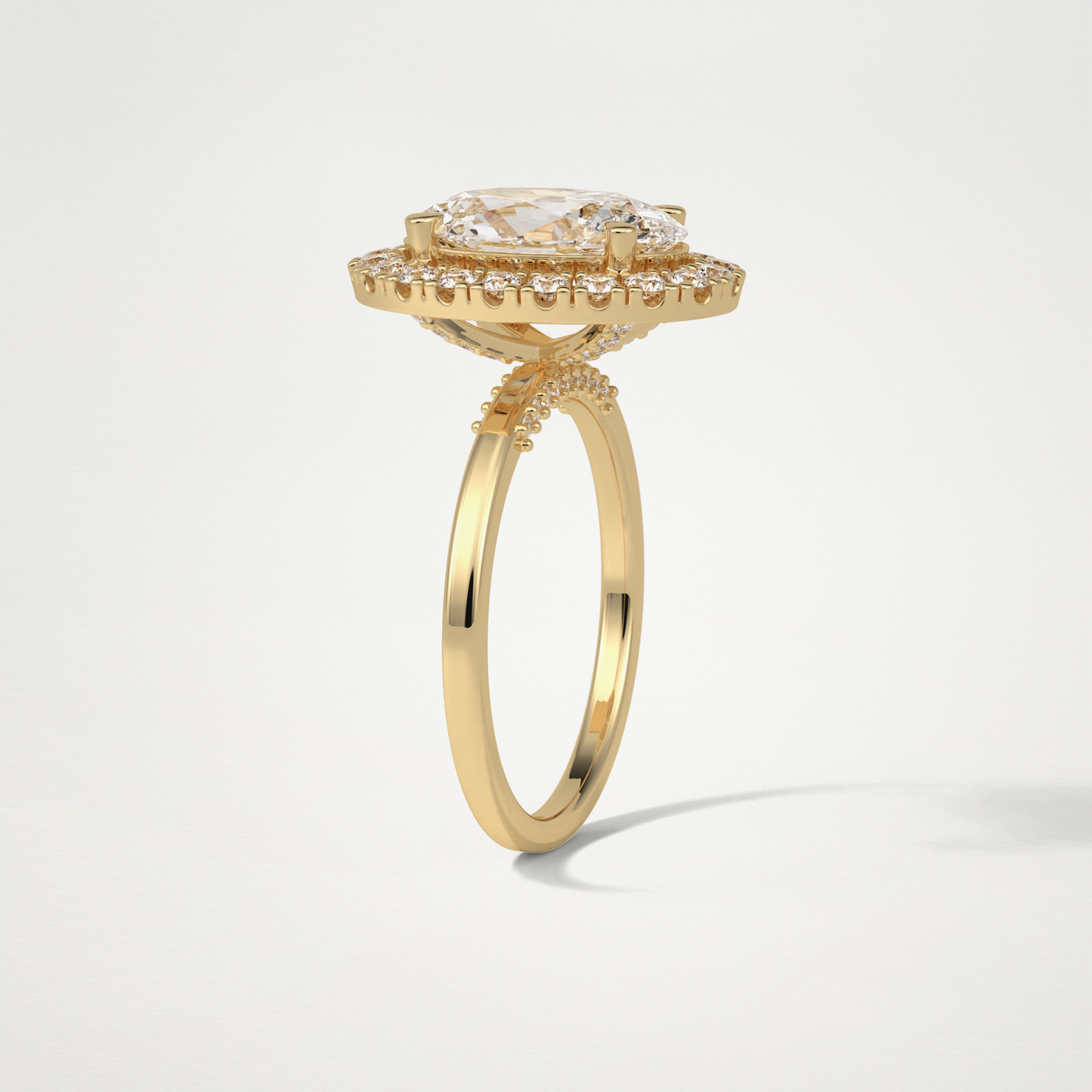 Oval Halo Moissanite Engagement Ring – 3.15 CT Lab-Created Brilliance in 10K/14K/18K Gold