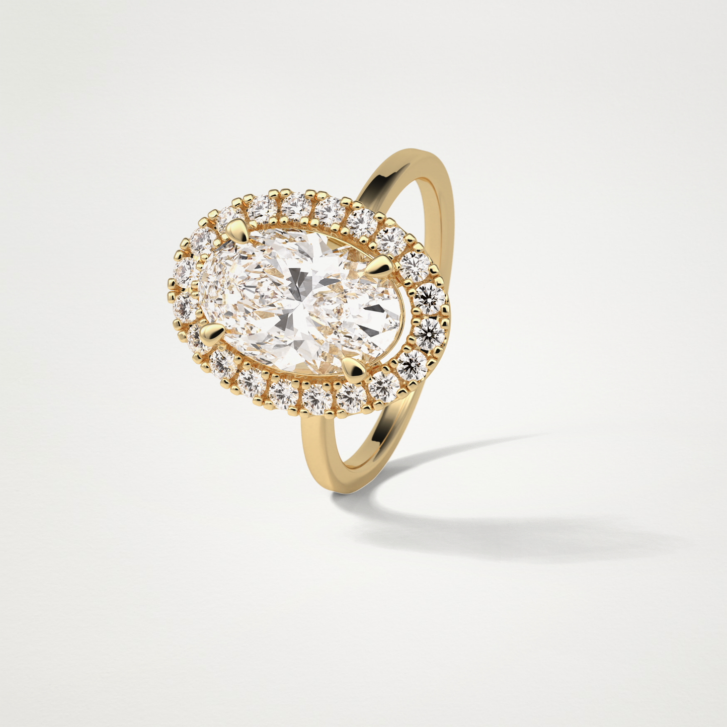 Oval Halo Moissanite Engagement Ring – 3.15 CT Lab-Created Brilliance in 10K/14K/18K Gold