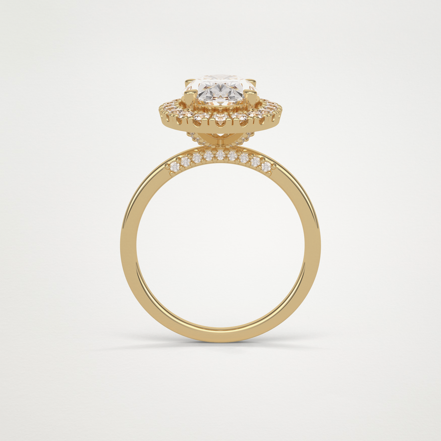 Oval Halo Moissanite Engagement Ring – 3.15 CT Lab-Created Brilliance in 10K/14K/18K Gold