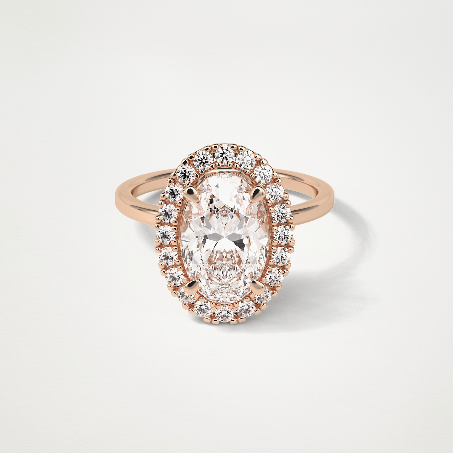 Oval Halo Moissanite Engagement Ring – 3.15 CT Lab-Created Brilliance in 10K/14K/18K Gold