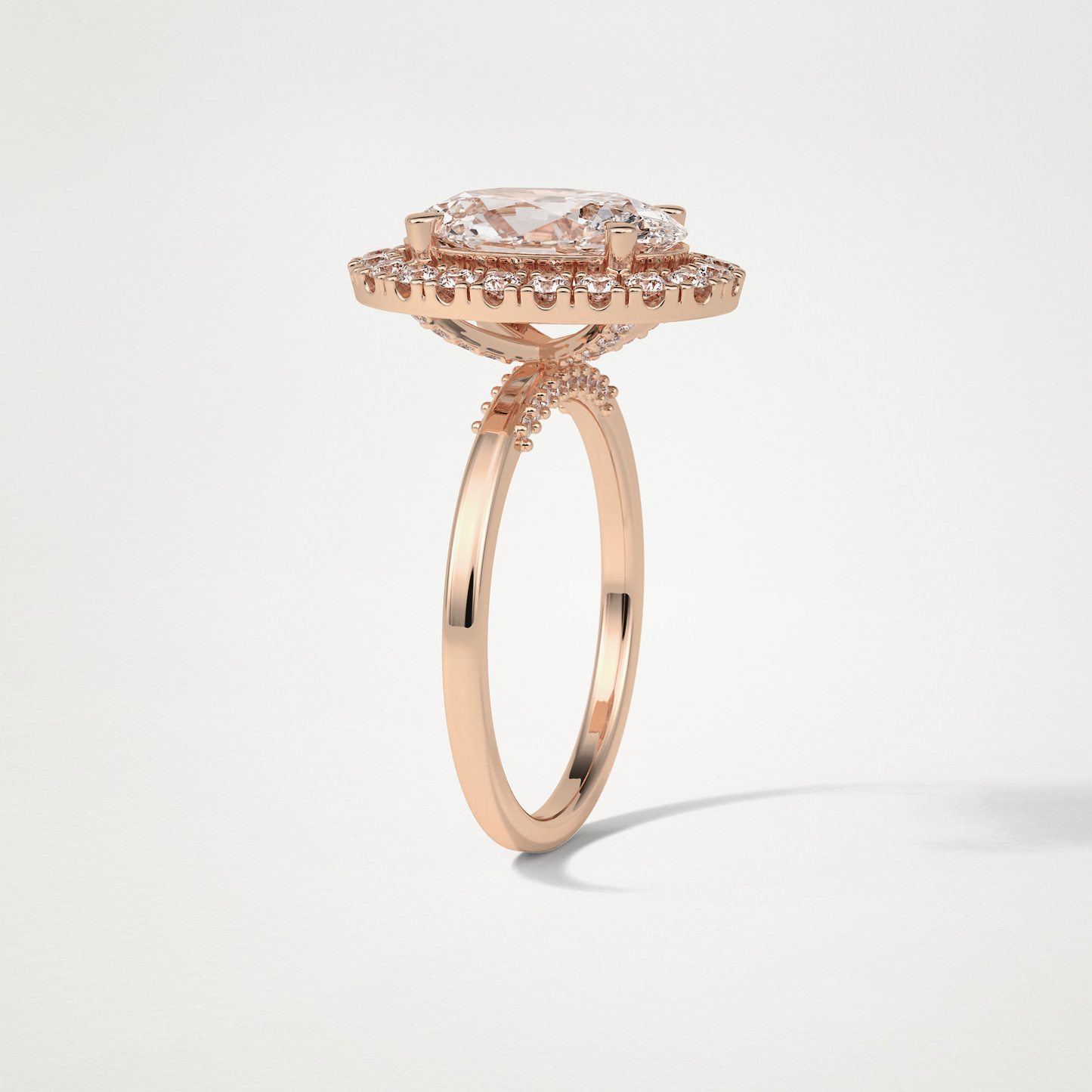 Oval Halo Moissanite Engagement Ring – 3.15 CT Lab-Created Brilliance in 10K/14K/18K Gold