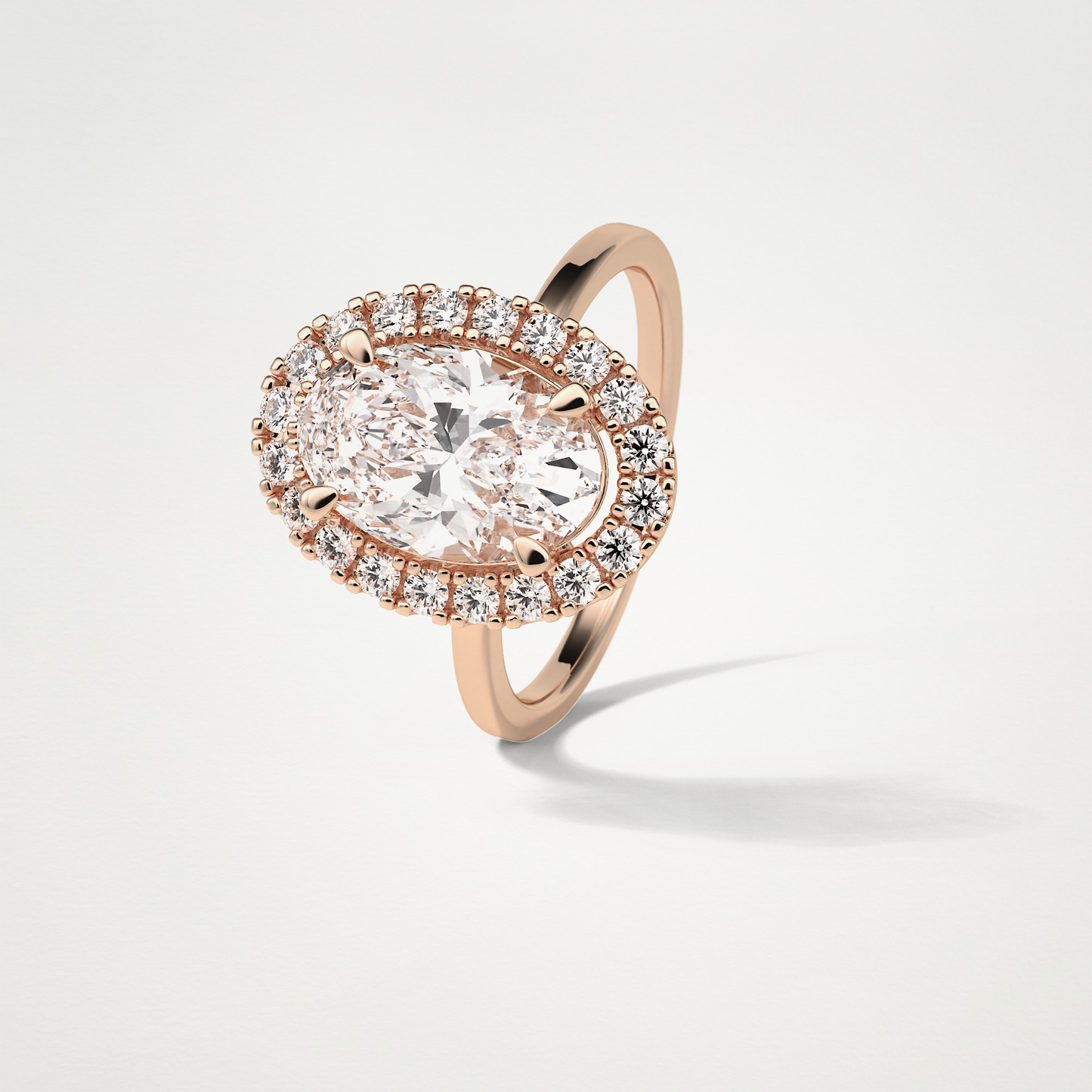 Oval Halo Moissanite Engagement Ring – 3.15 CT Lab-Created Brilliance in 10K/14K/18K Gold