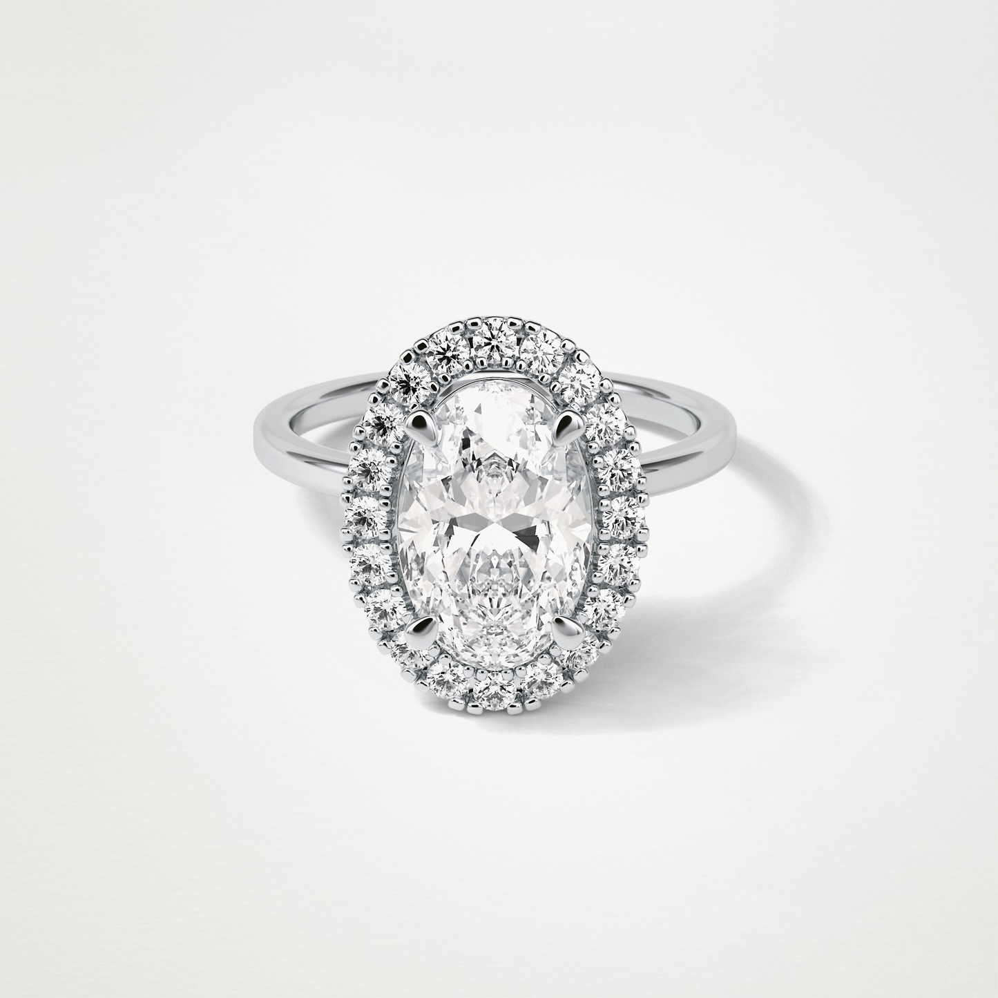 Oval Halo Moissanite Engagement Ring – 3.15 CT Lab-Created Brilliance in 10K/14K/18K Gold