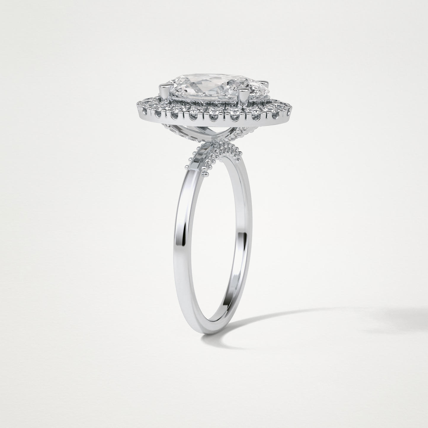 Oval Halo Moissanite Engagement Ring – 3.15 CT Lab-Created Brilliance in 10K/14K/18K Gold