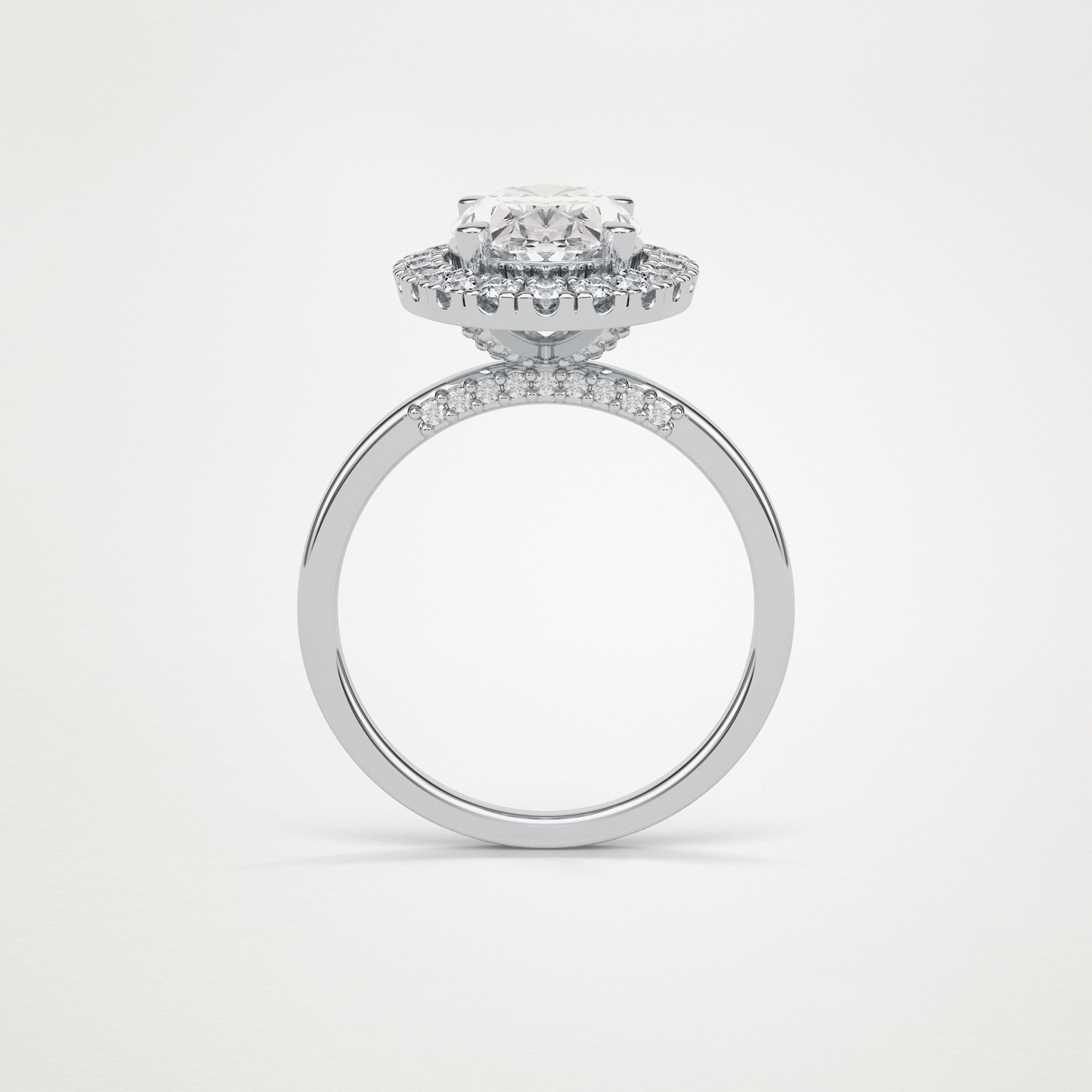 Oval Halo Moissanite Engagement Ring – 3.15 CT Lab-Created Brilliance in 10K/14K/18K Gold