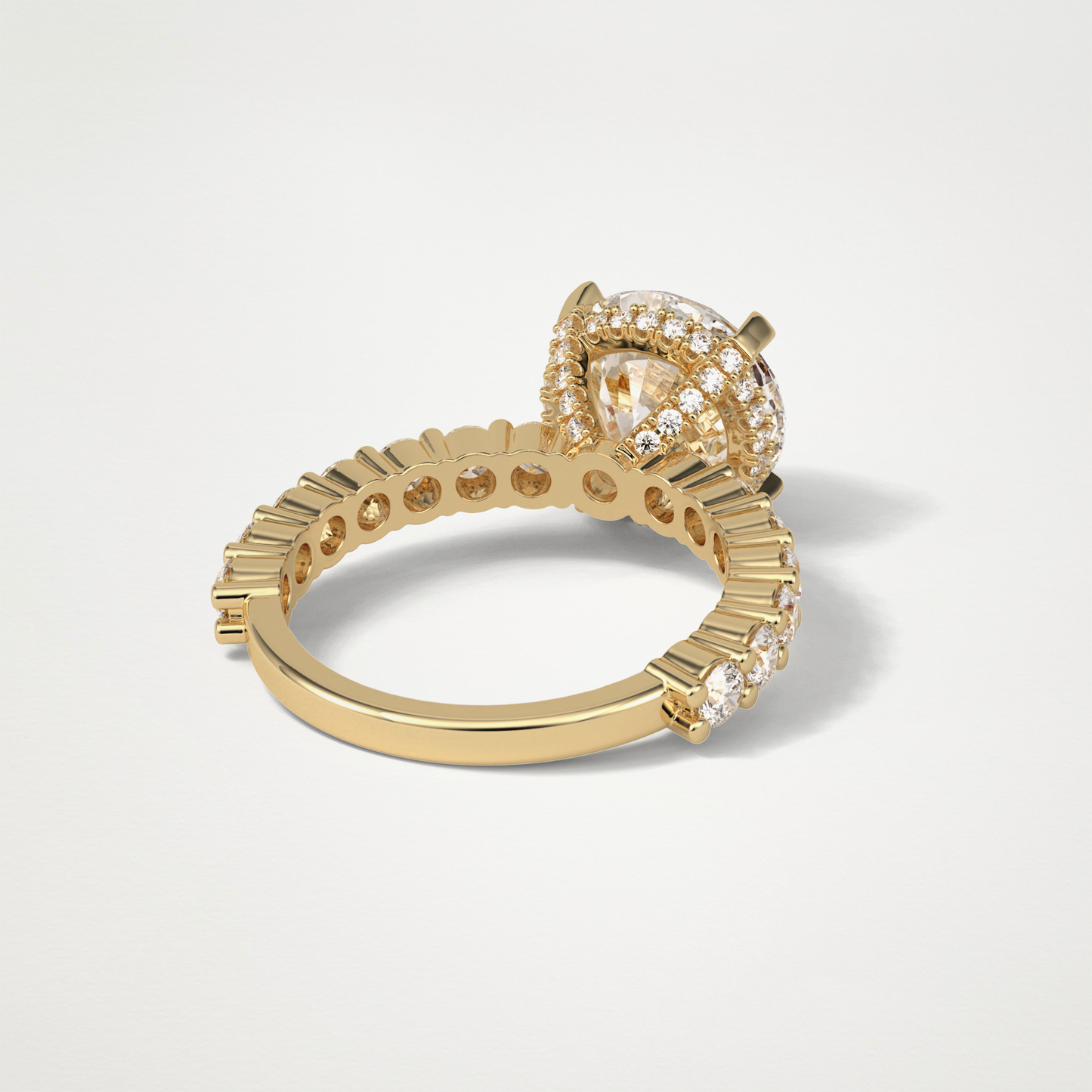 Round Hidden Halo & Pave Moissanite Engagement Ring – 2.75 CT Lab-Created Brilliance in 10K/14K/18K Gold