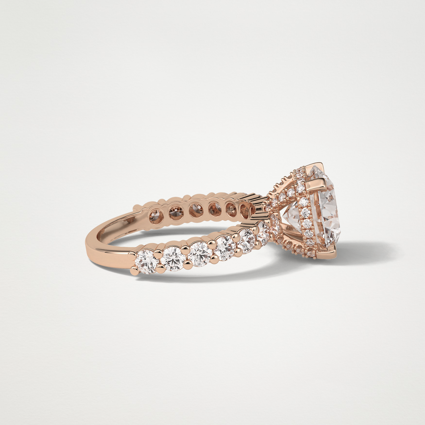 Round Hidden Halo & Pave Moissanite Engagement Ring – 2.75 CT Lab-Created Brilliance in 10K/14K/18K Gold