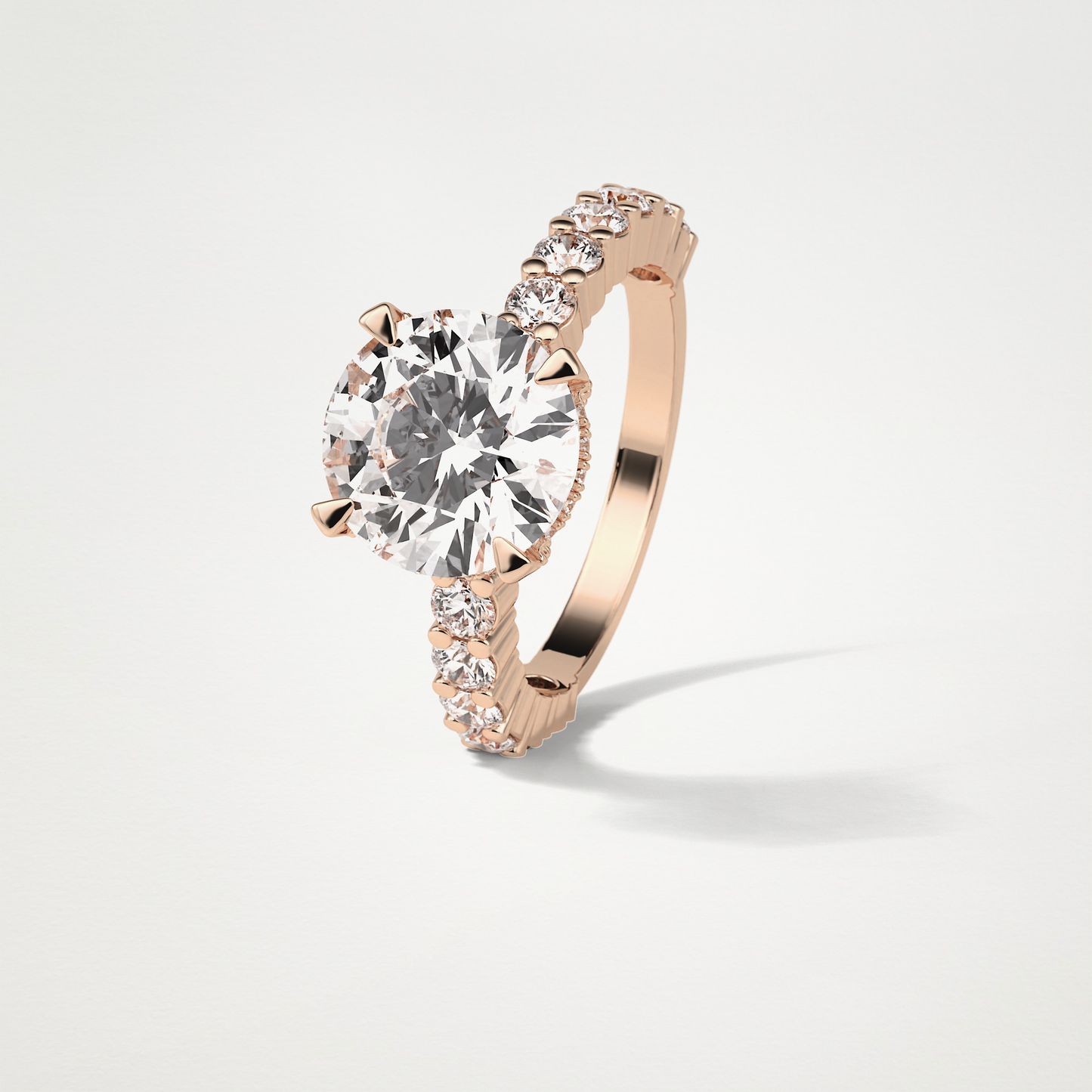 Round Hidden Halo & Pave Moissanite Engagement Ring – 2.75 CT Lab-Created Brilliance in 10K/14K/18K Gold
