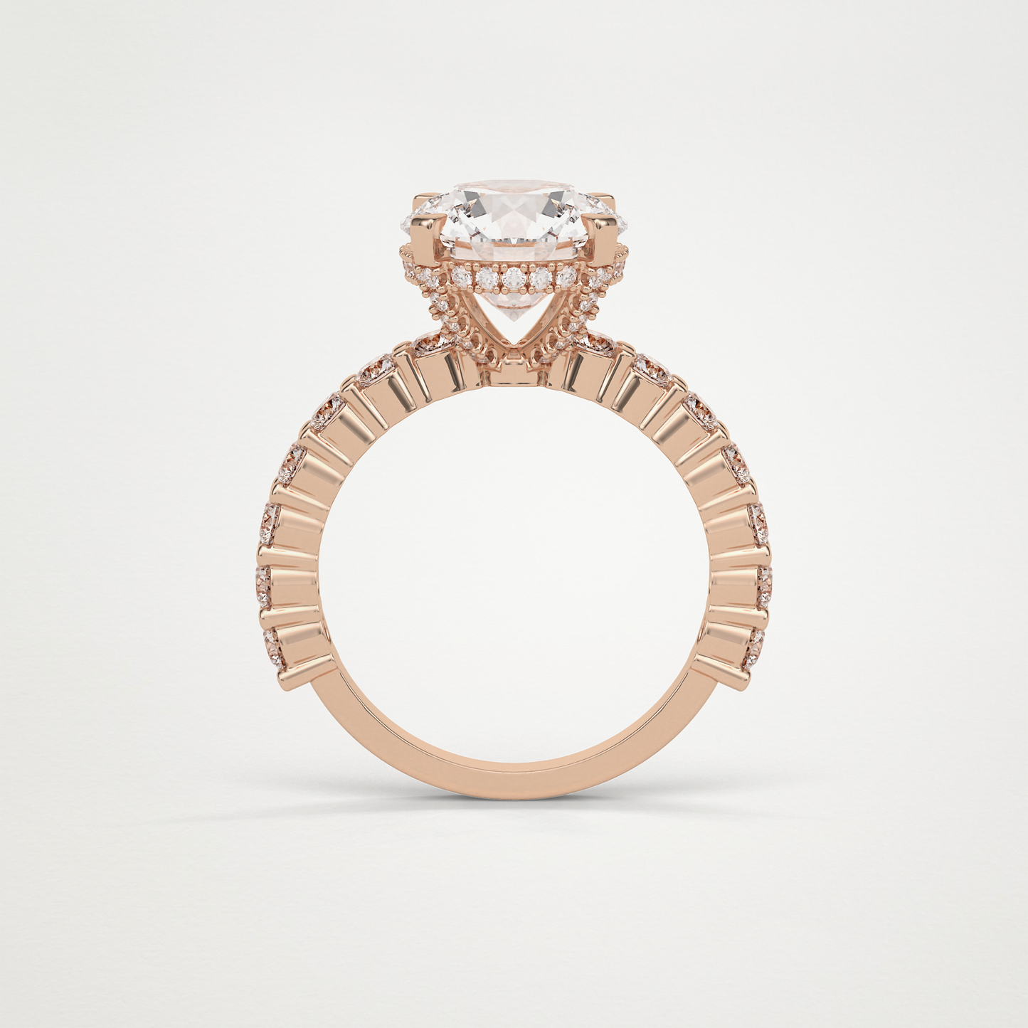 Round Hidden Halo & Pave Moissanite Engagement Ring – 2.75 CT Lab-Created Brilliance in 10K/14K/18K Gold