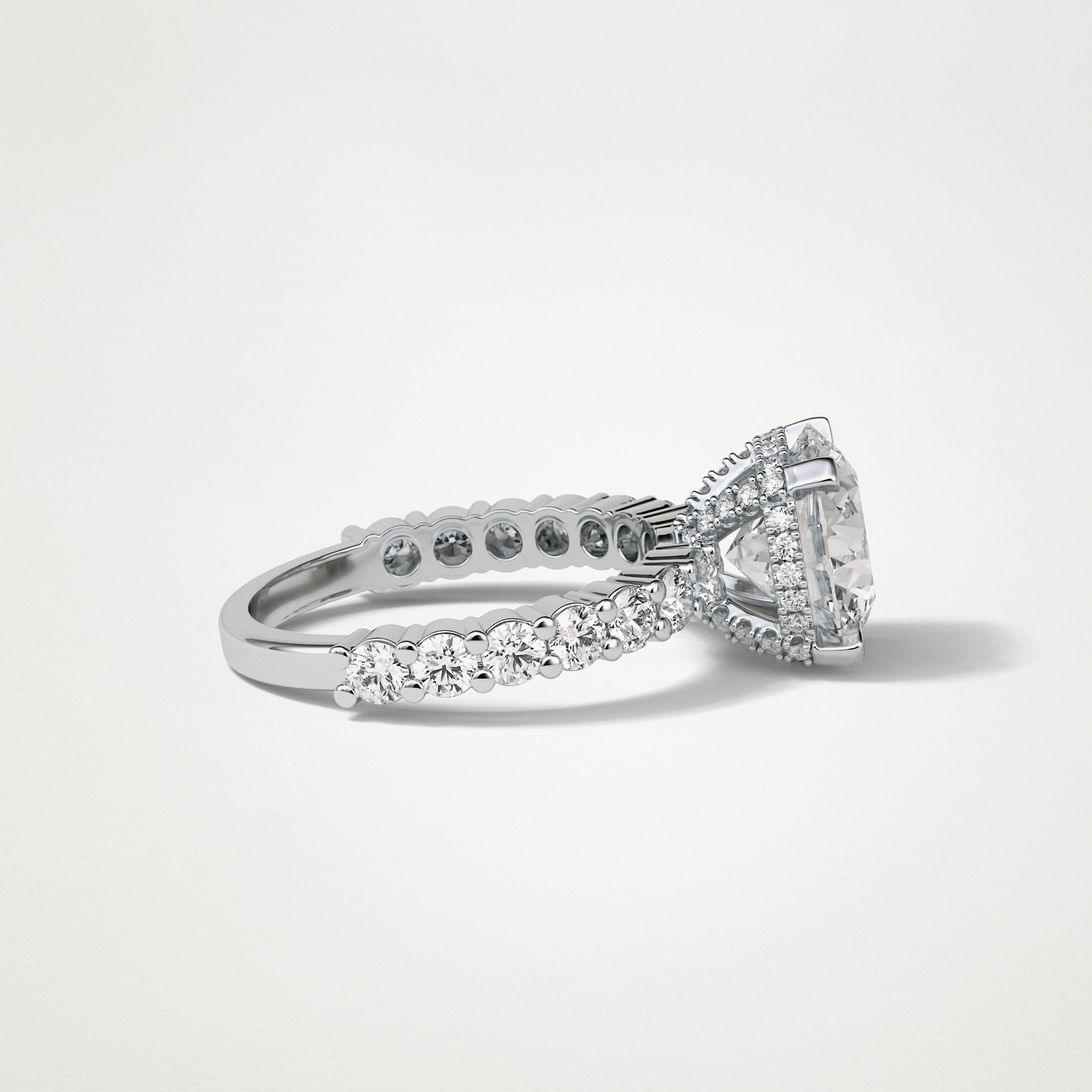 Round Hidden Halo & Pave Moissanite Engagement Ring – 2.75 CT Lab-Created Brilliance in 10K/14K/18K Gold