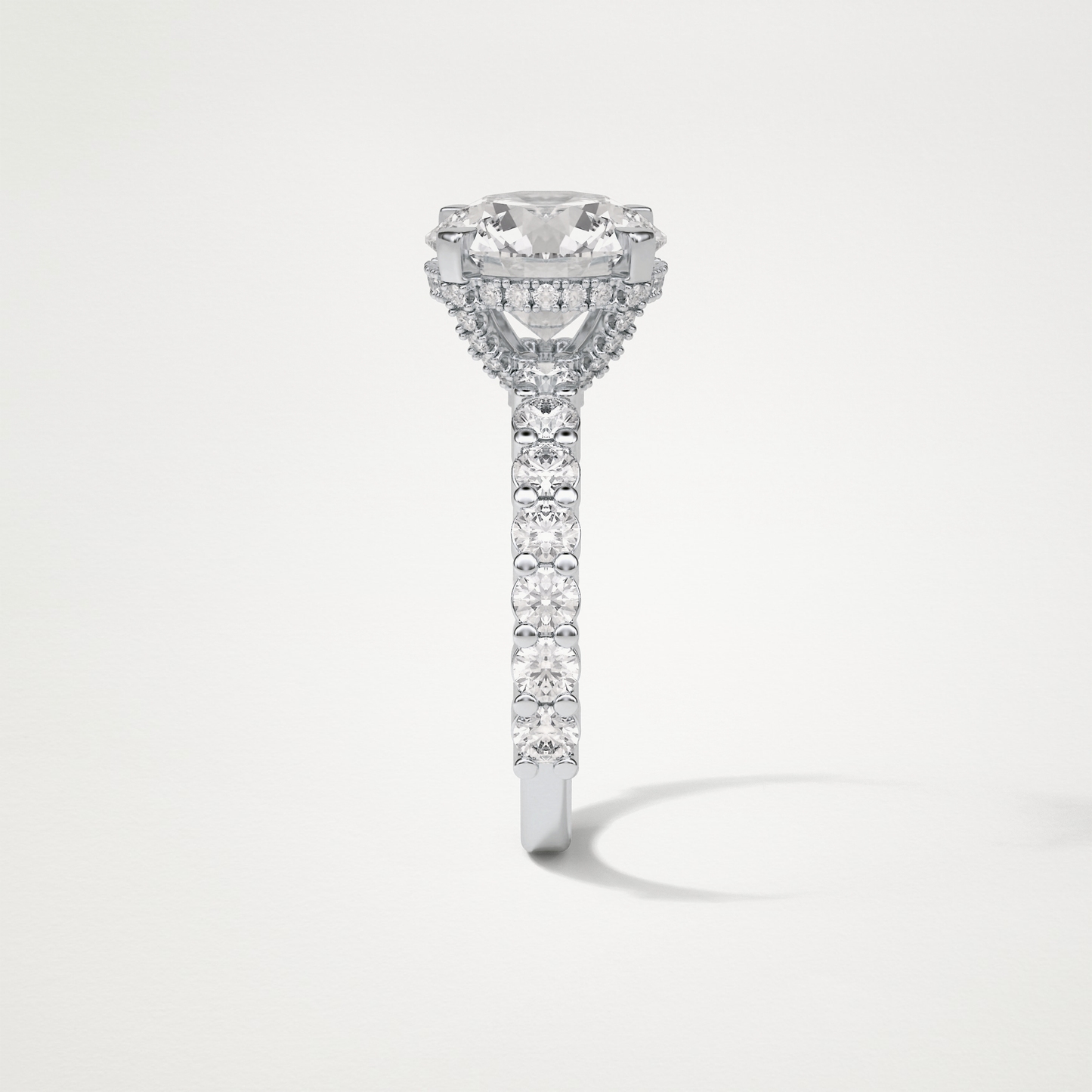 Round Hidden Halo & Pave Moissanite Engagement Ring – 2.75 CT Lab-Created Brilliance in 10K/14K/18K Gold
