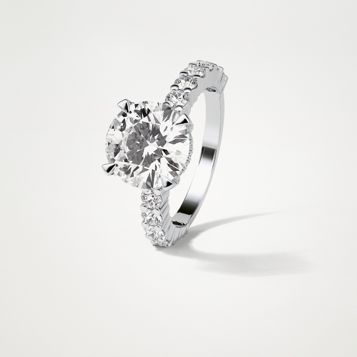Round Hidden Halo & Pave Moissanite Engagement Ring – 2.75 CT Lab-Created Brilliance in 10K/14K/18K Gold
