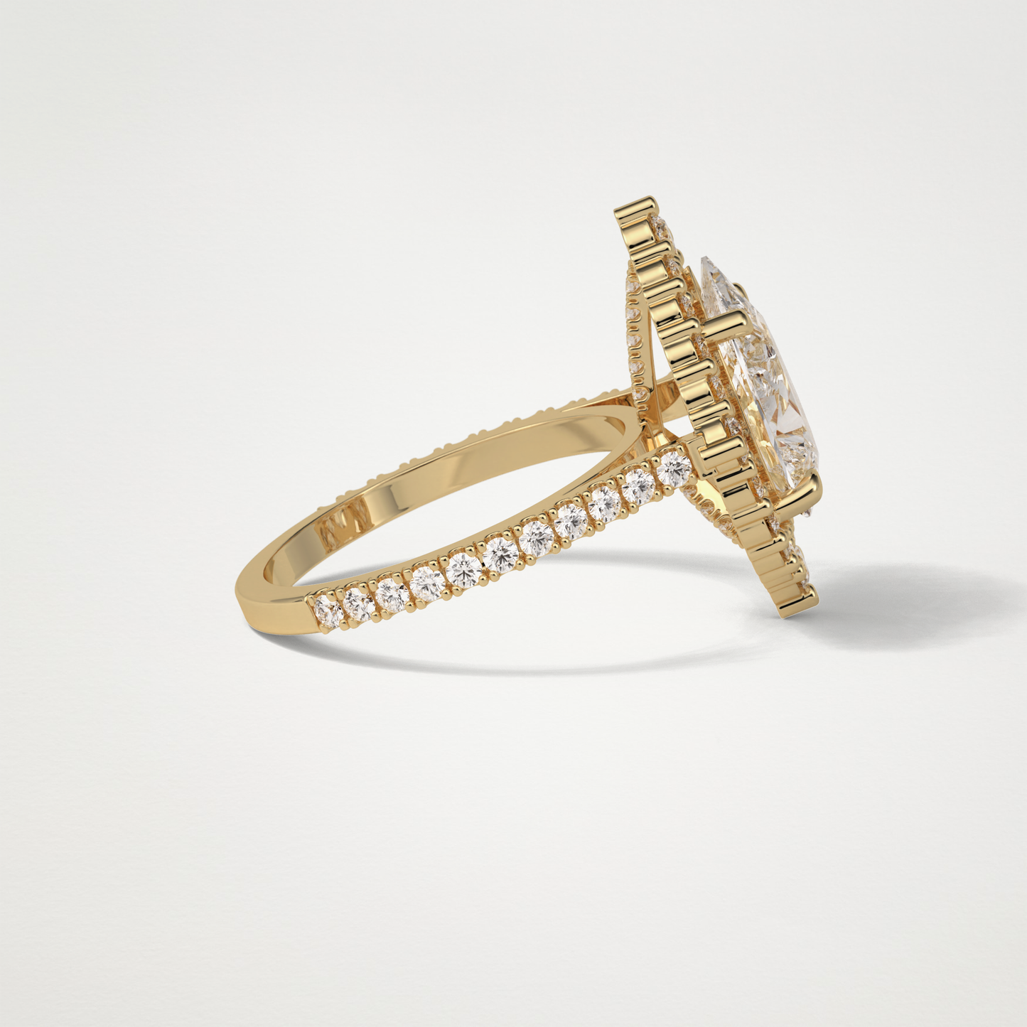 Pear Halo & Pave Moissanite Engagement Ring – 3.1 CT Lab-Created Brilliance in 10K/14K/18K Gold