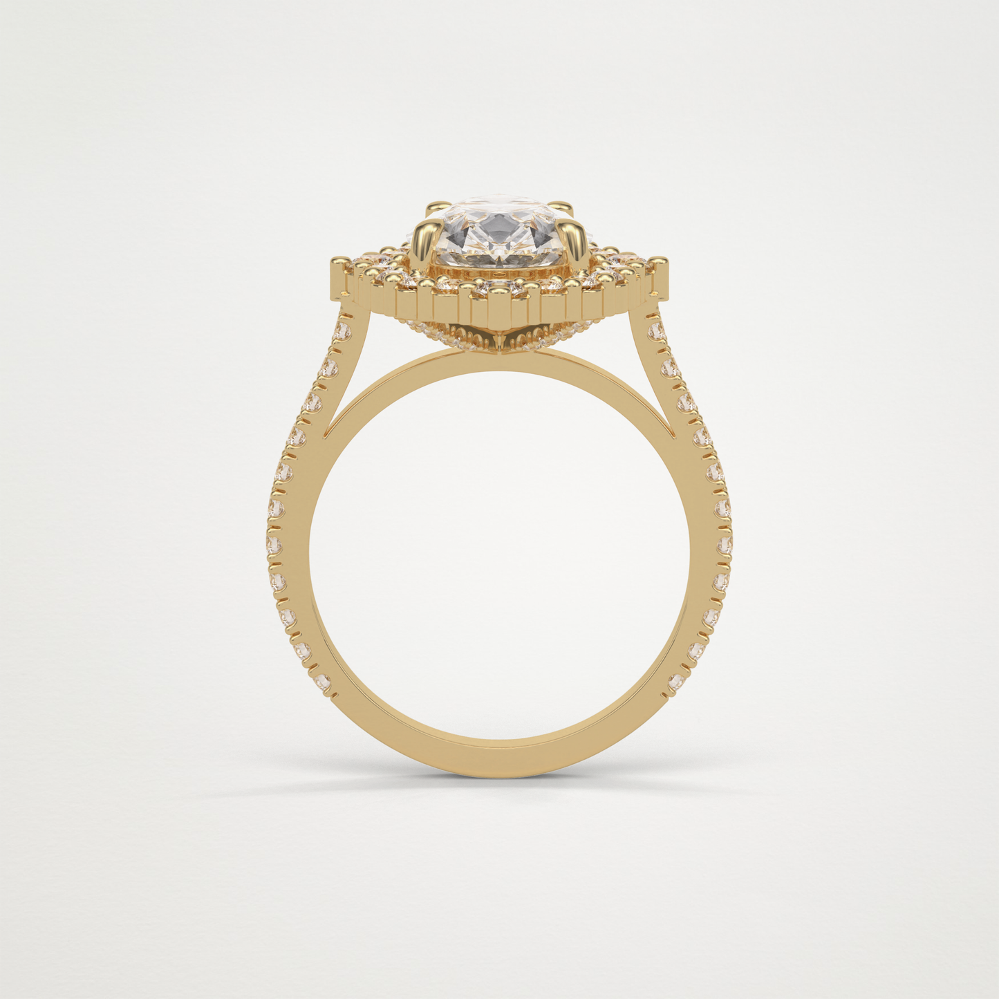 Pear Halo & Pave Moissanite Engagement Ring – 3.1 CT Lab-Created Brilliance in 10K/14K/18K Gold