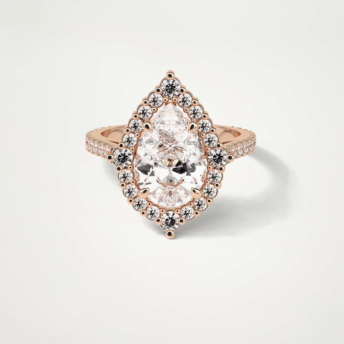 Pear Halo & Pave Moissanite Engagement Ring – 3.1 CT Lab-Created Brilliance in 10K/14K/18K Gold