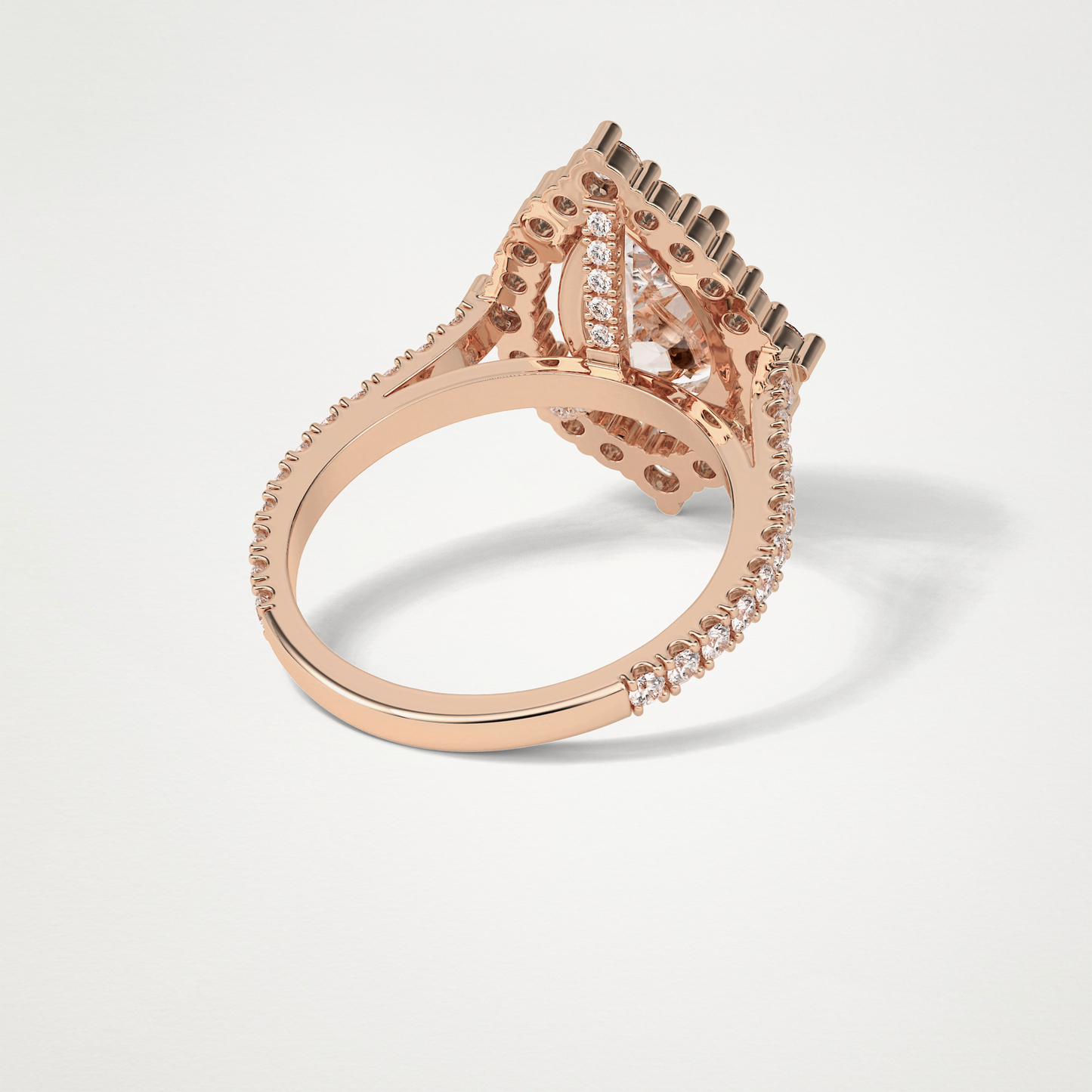 Pear Halo & Pave Moissanite Engagement Ring – 3.1 CT Lab-Created Brilliance in 10K/14K/18K Gold