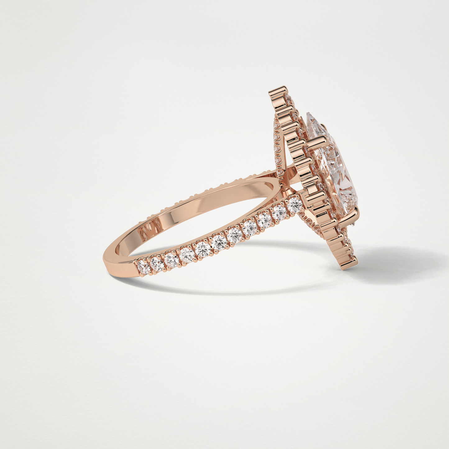 Pear Halo & Pave Moissanite Engagement Ring – 3.1 CT Lab-Created Brilliance in 10K/14K/18K Gold
