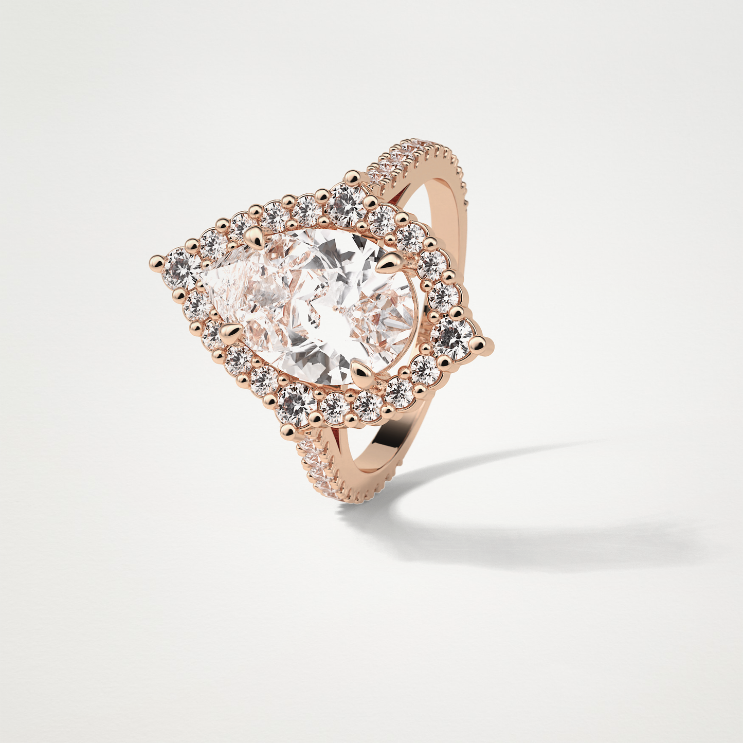 Pear Halo & Pave Moissanite Engagement Ring – 3.1 CT Lab-Created Brilliance in 10K/14K/18K Gold