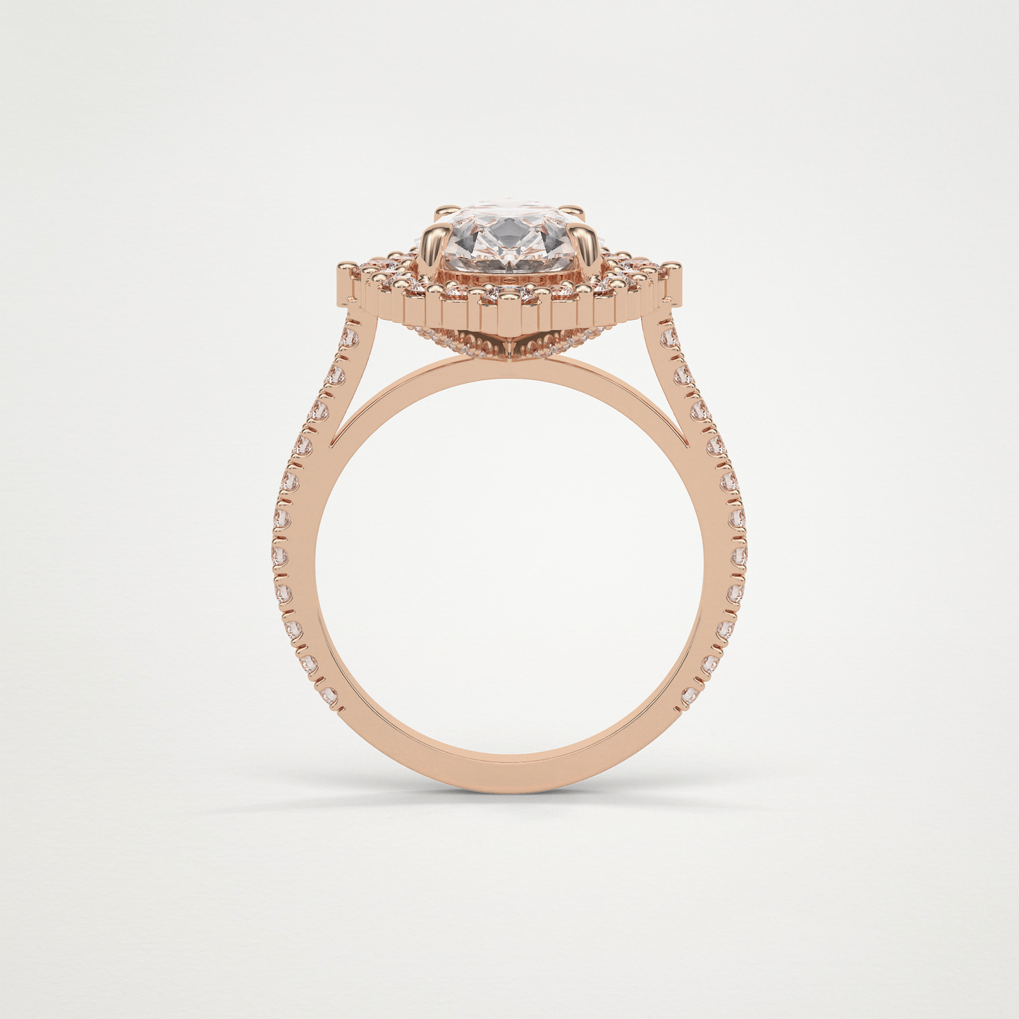 Pear Halo & Pave Moissanite Engagement Ring – 3.1 CT Lab-Created Brilliance in 10K/14K/18K Gold
