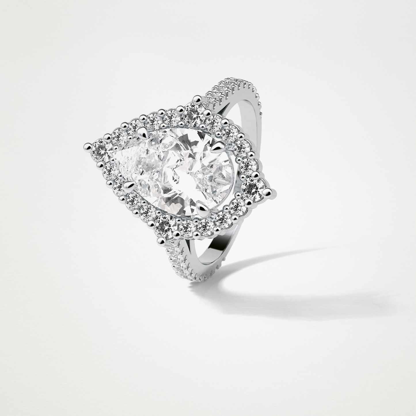 Pear Halo & Pave Moissanite Engagement Ring – 3.1 CT Lab-Created Brilliance in 10K/14K/18K Gold