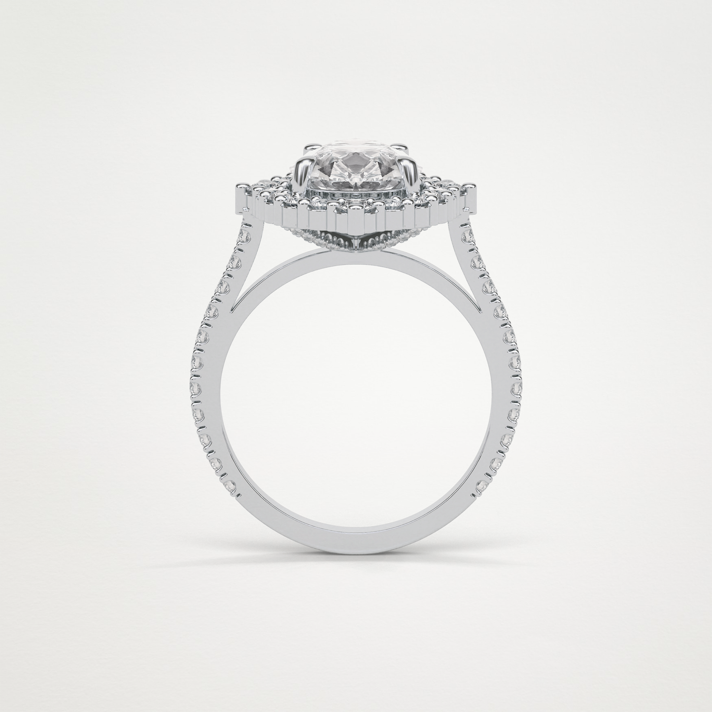 Pear Halo & Pave Moissanite Engagement Ring – 3.1 CT Lab-Created Brilliance in 10K/14K/18K Gold