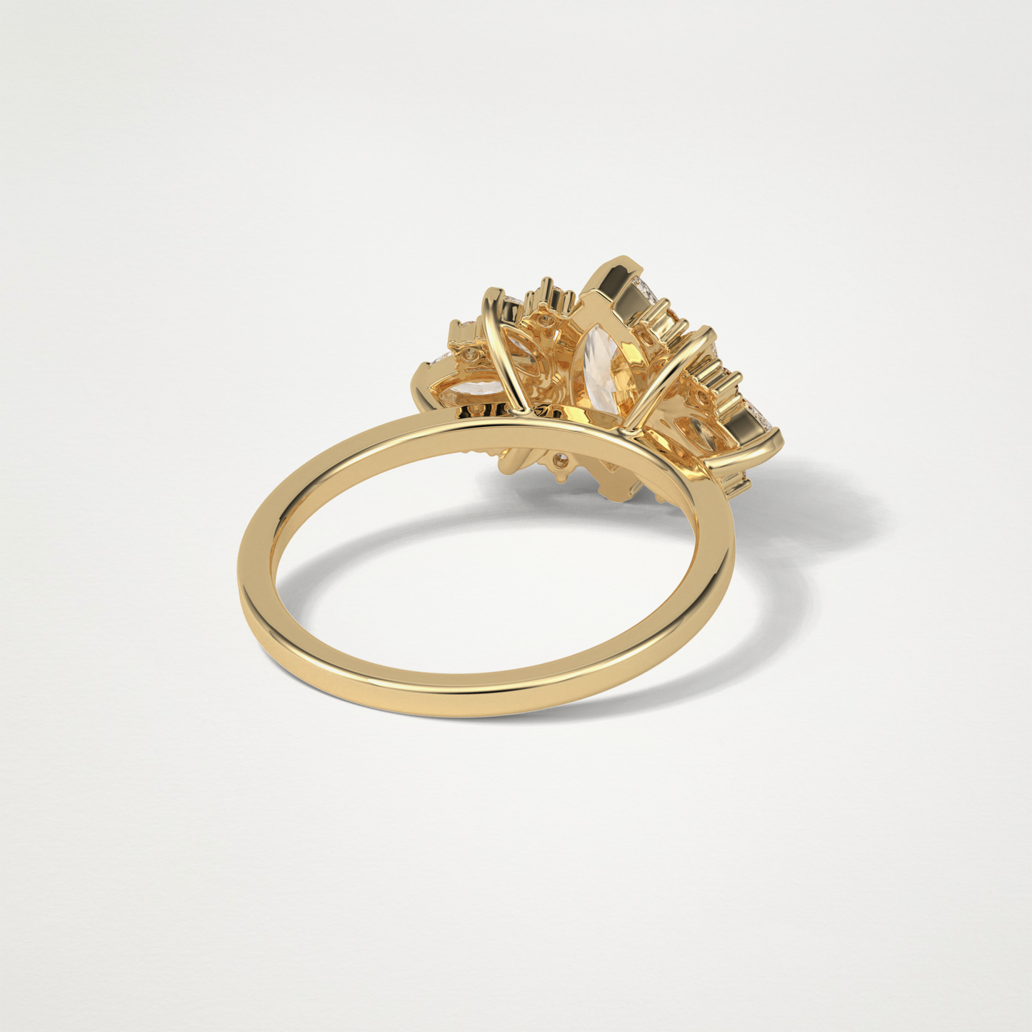 Marquise Cluster Moissanite Engagement Ring – 1 CT Lab-Created Brilliance in 10K/14K/18K Gold