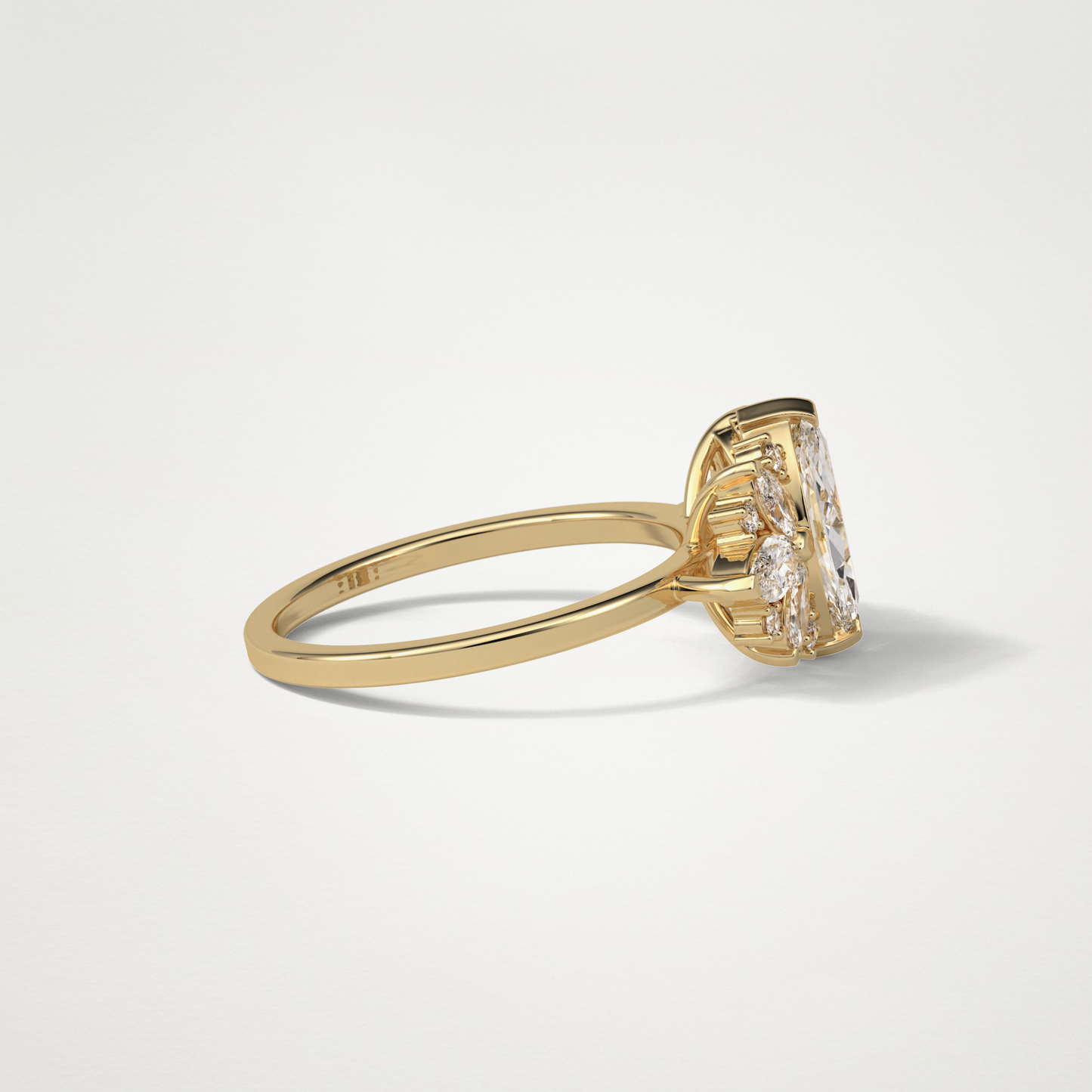 Marquise Cluster Moissanite Engagement Ring – 1 CT Lab-Created Brilliance in 10K/14K/18K Gold