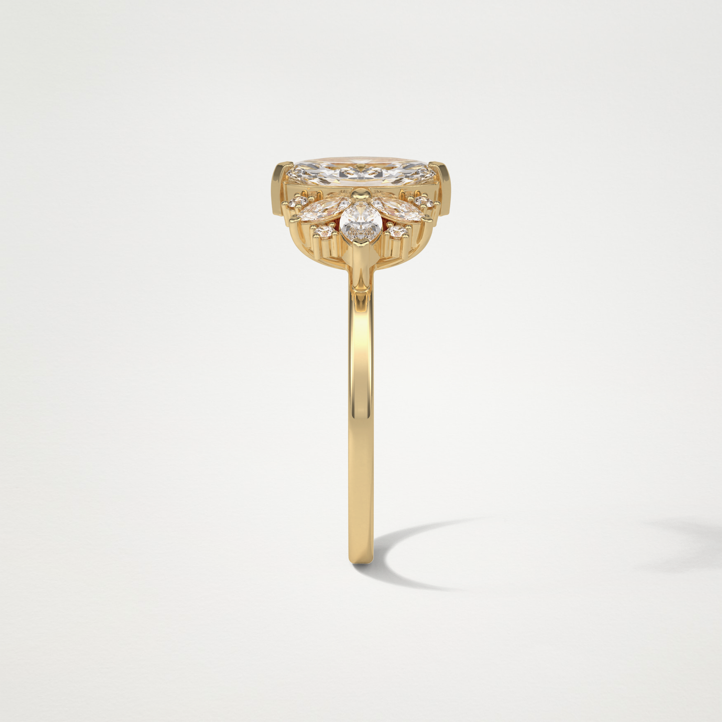 Marquise Cluster Moissanite Engagement Ring – 1 CT Lab-Created Brilliance in 10K/14K/18K Gold
