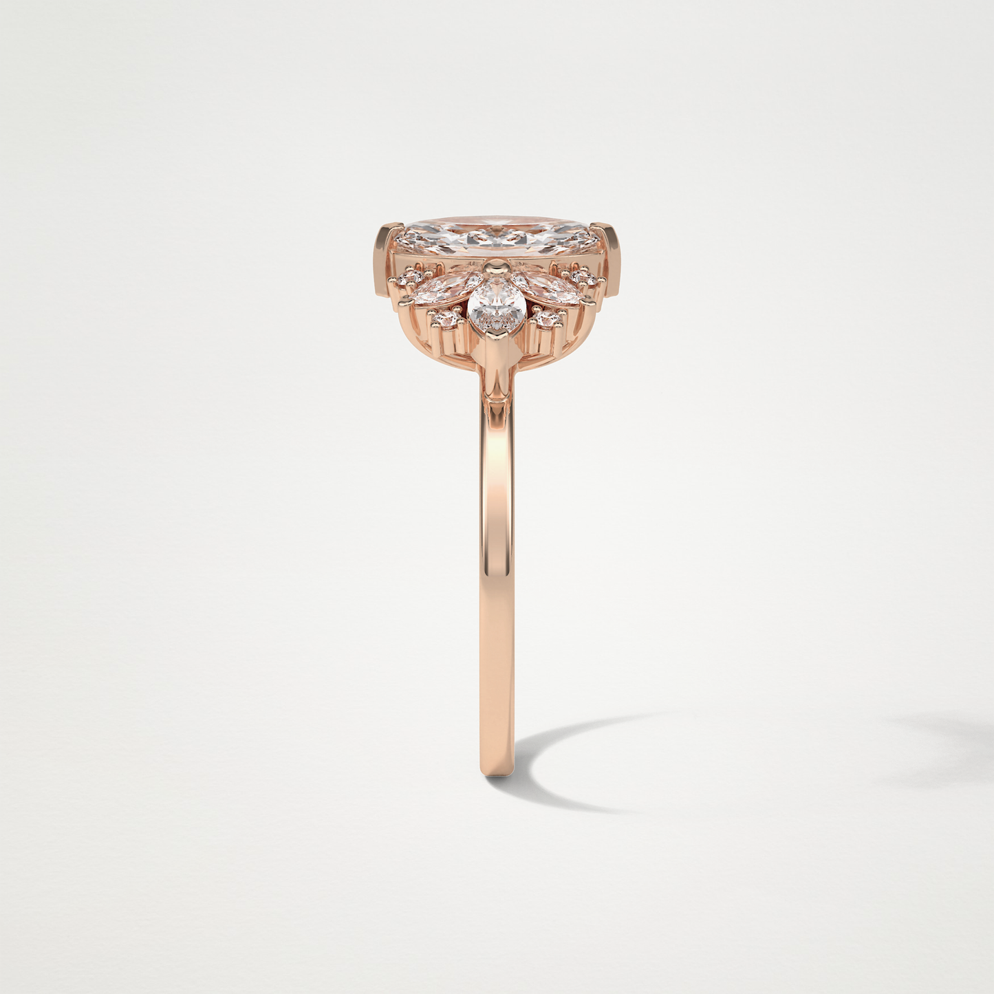 Marquise Cluster Moissanite Engagement Ring – 1 CT Lab-Created Brilliance in 10K/14K/18K Gold
